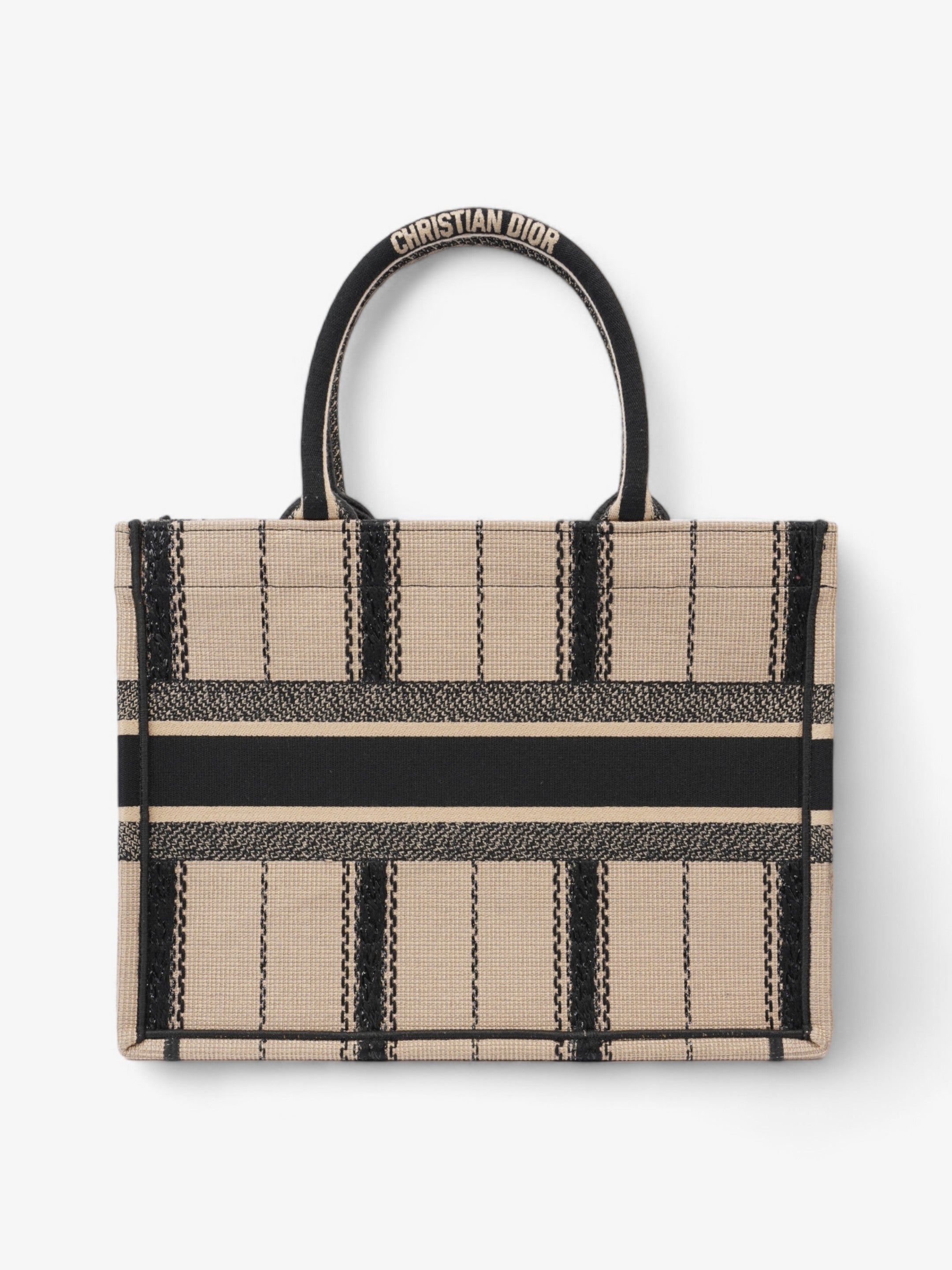 Christian Dior Book Tote Beige / Black Canvas Medium