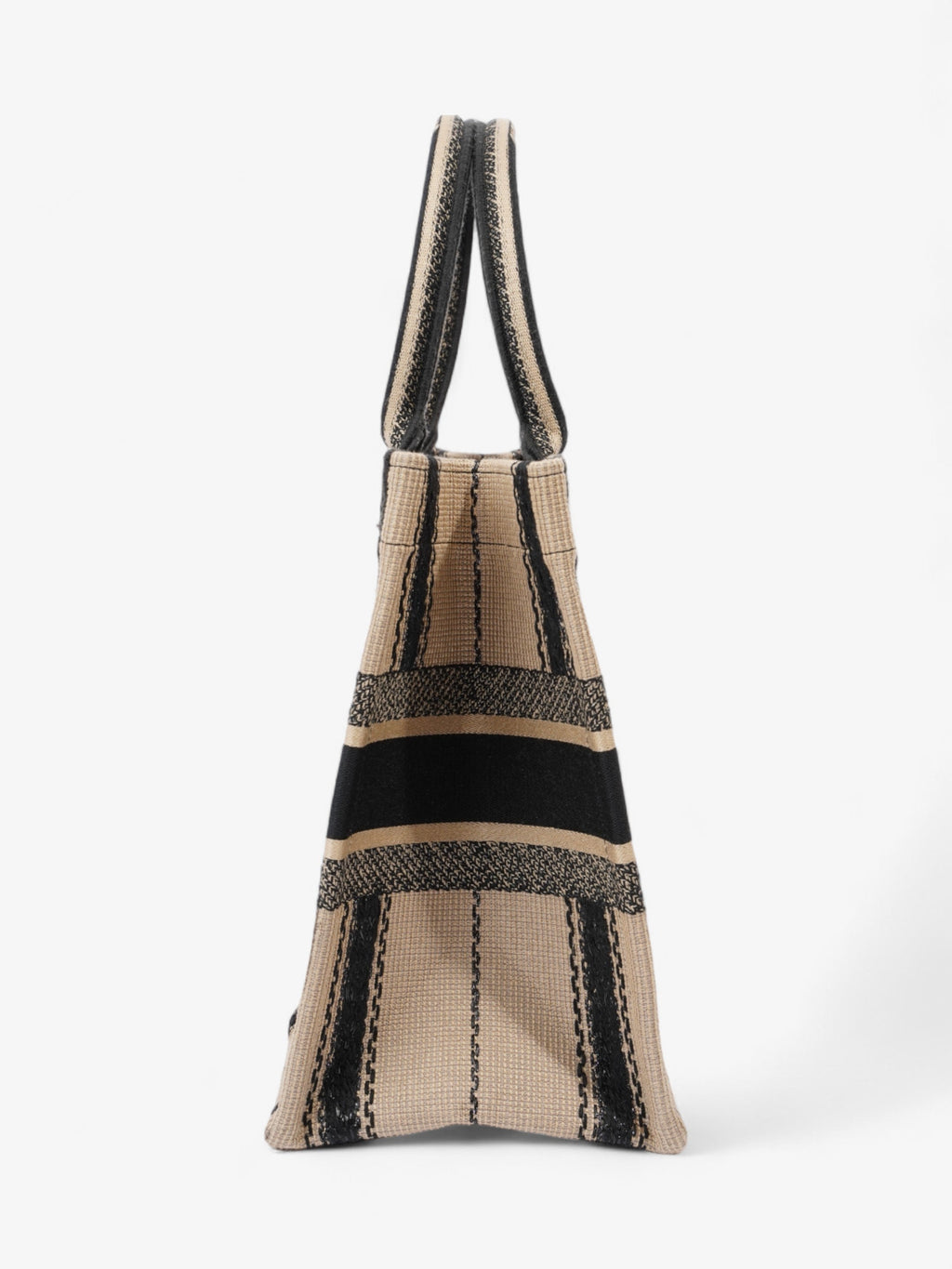 Christian Dior Book Tote Beige / Black Canvas Medium