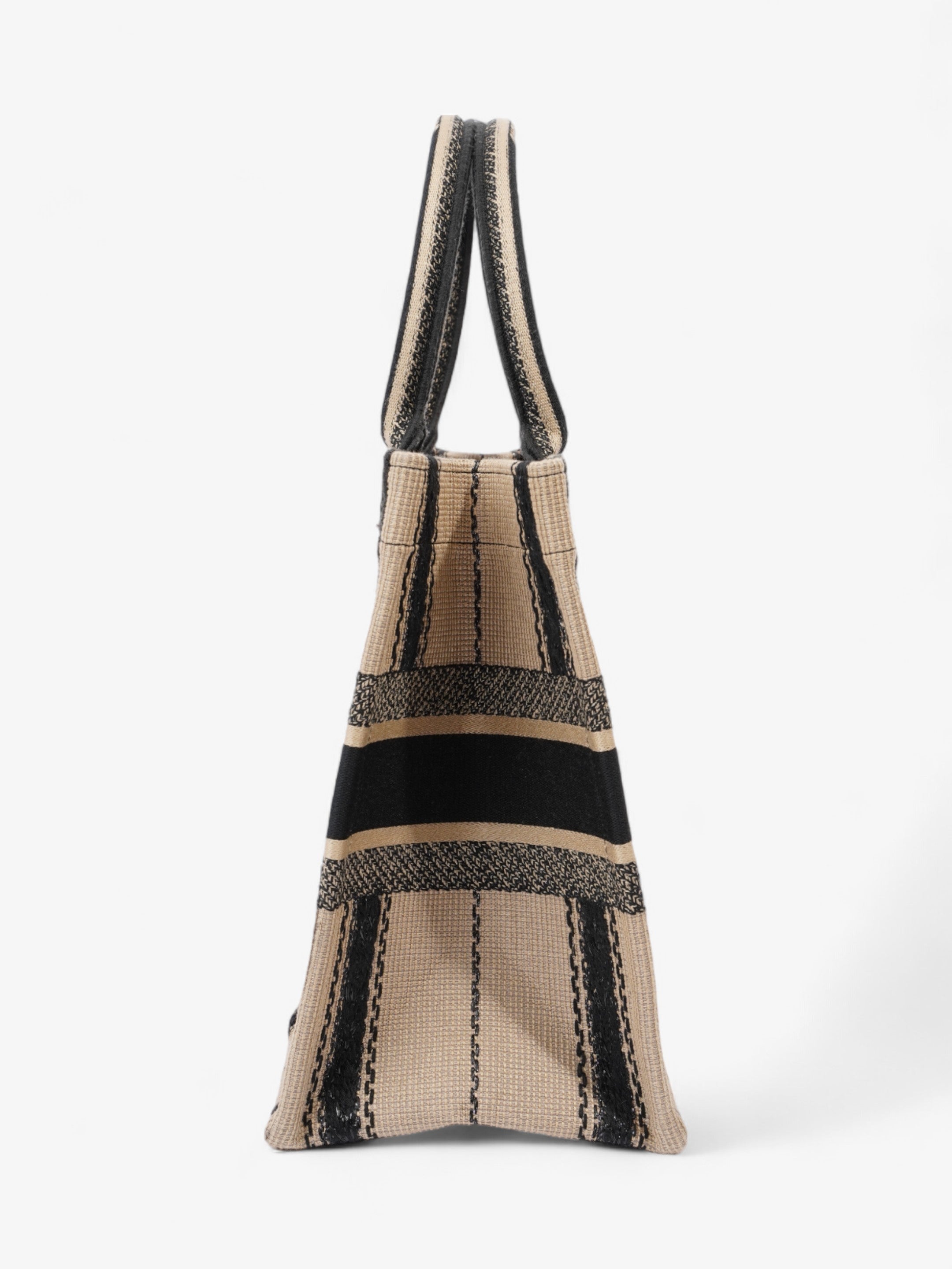 Christian Dior Book Tote Beige / Black Canvas Medium