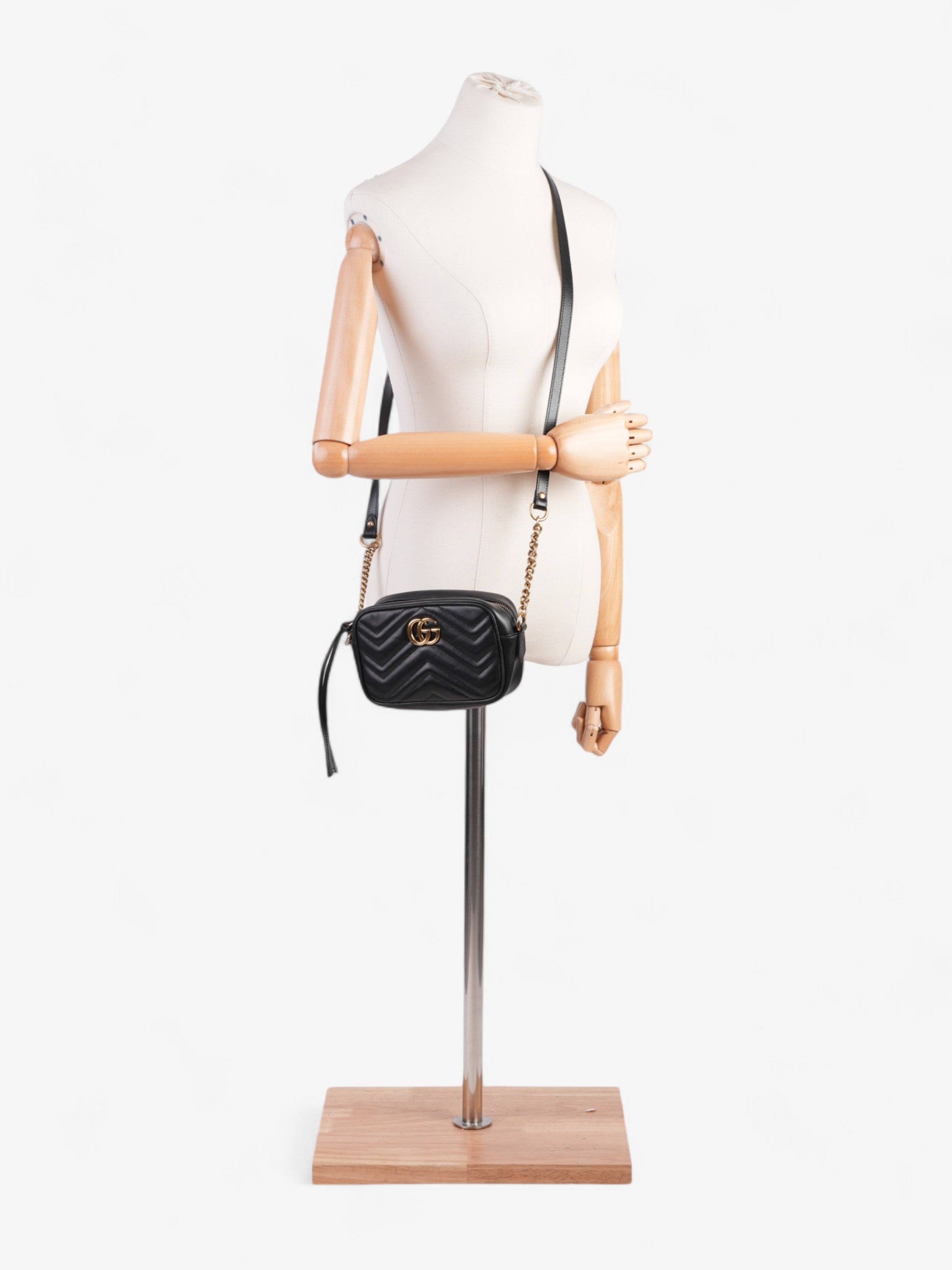 Gucci GG Marmont Black Matelasse Leather Mini
