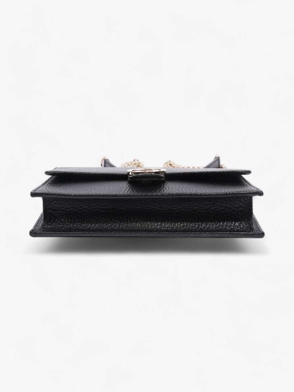 Gucci Dollar Interlocking G Chain Wallet Black Calfskin Leather