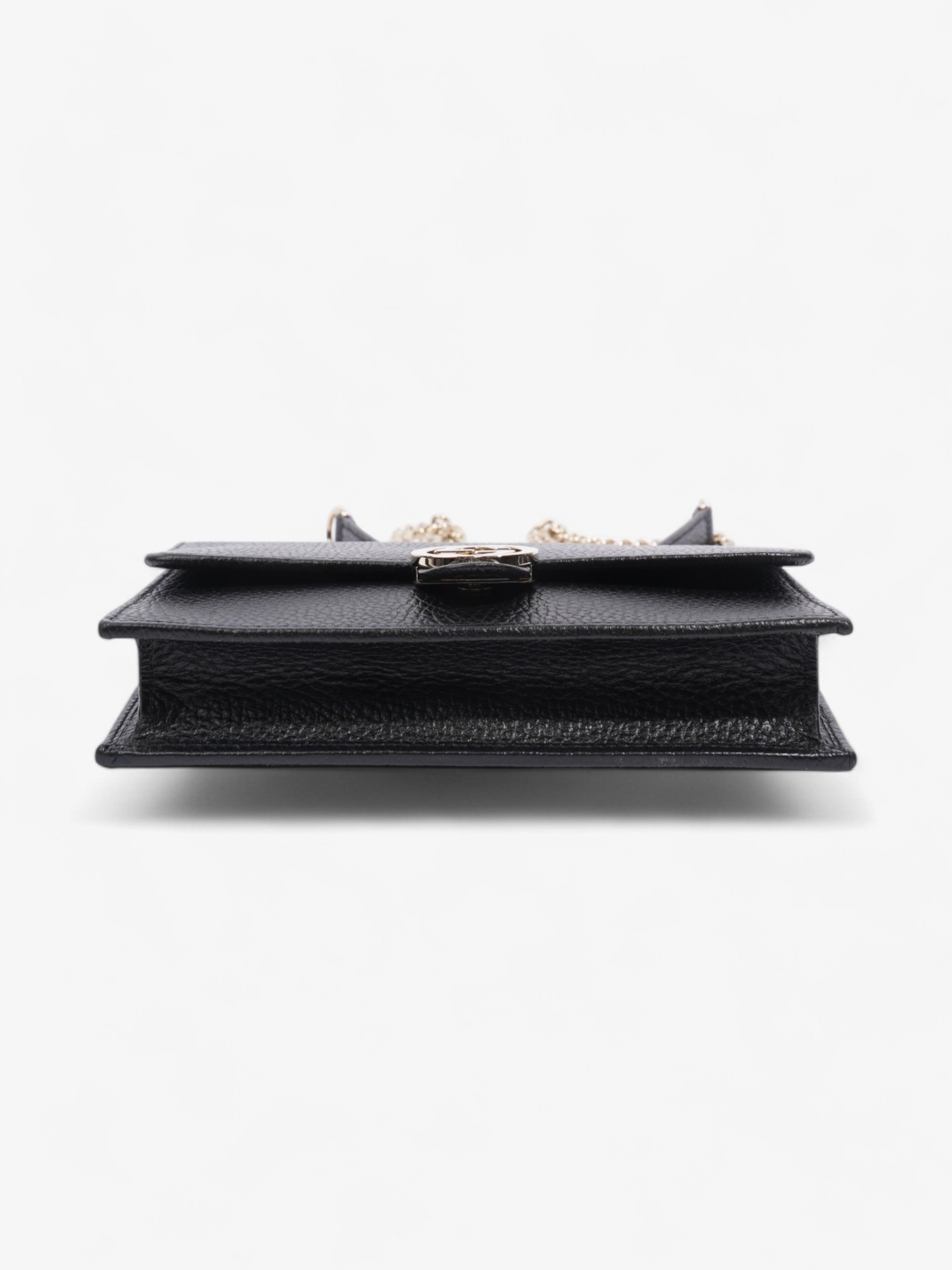 Gucci Dollar Interlocking G Chain Wallet Black Calfskin Leather