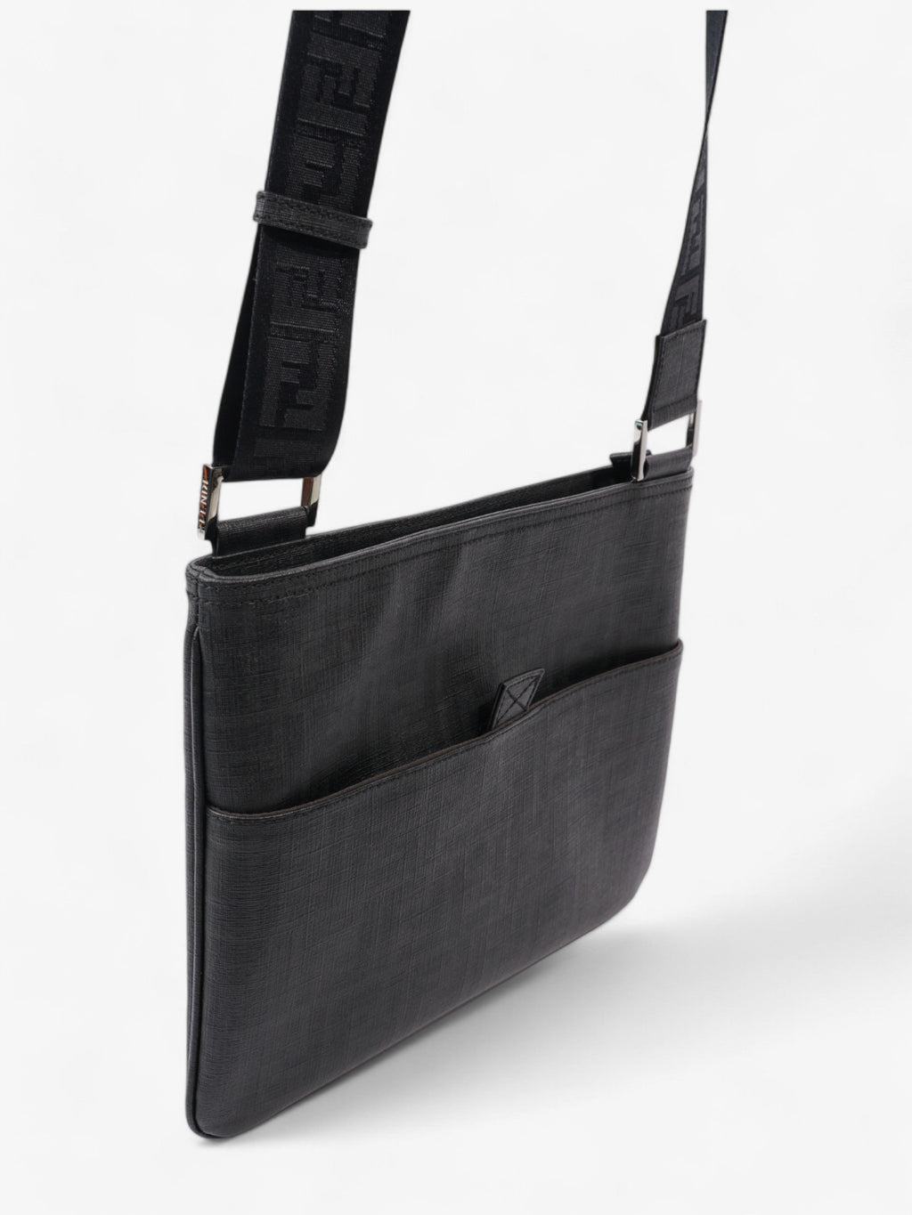 Fendi Zucca Shoulder Bag Black Canvas