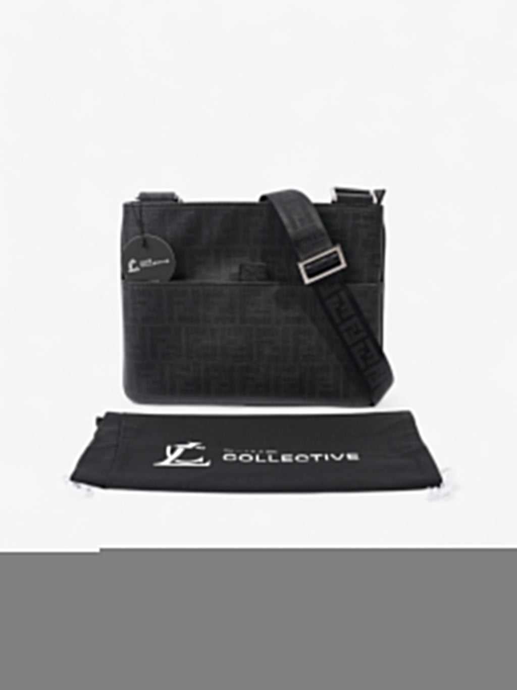Fendi Zucca Shoulder Bag Black Canvas