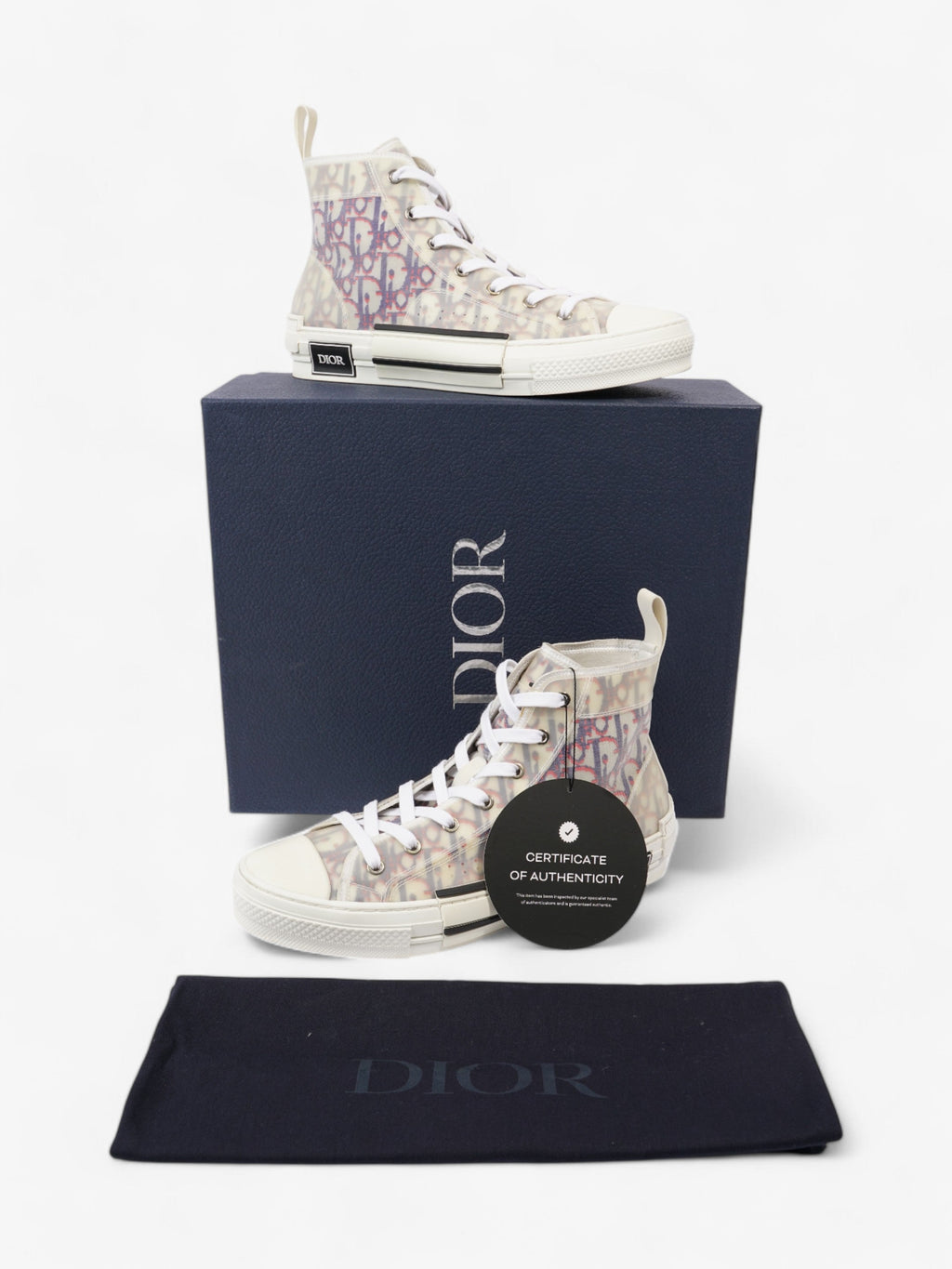 Christian Dior B23 High-tops White  / Blue / Red Mesh EU 41.5 UK 8.5
