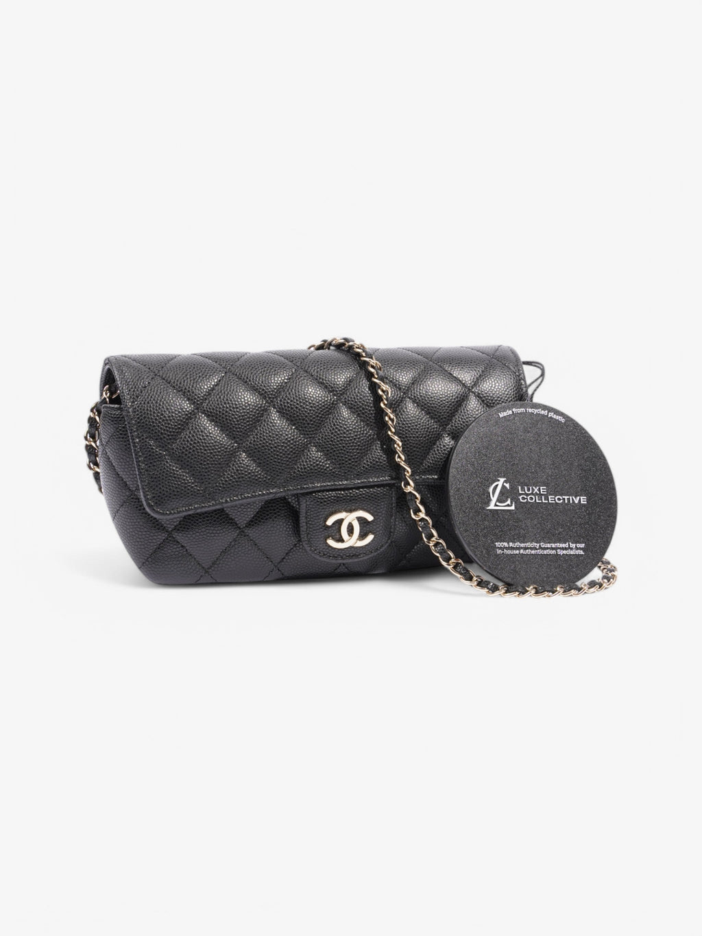 Chanel Glasses Case on chain Black Caviar Leather