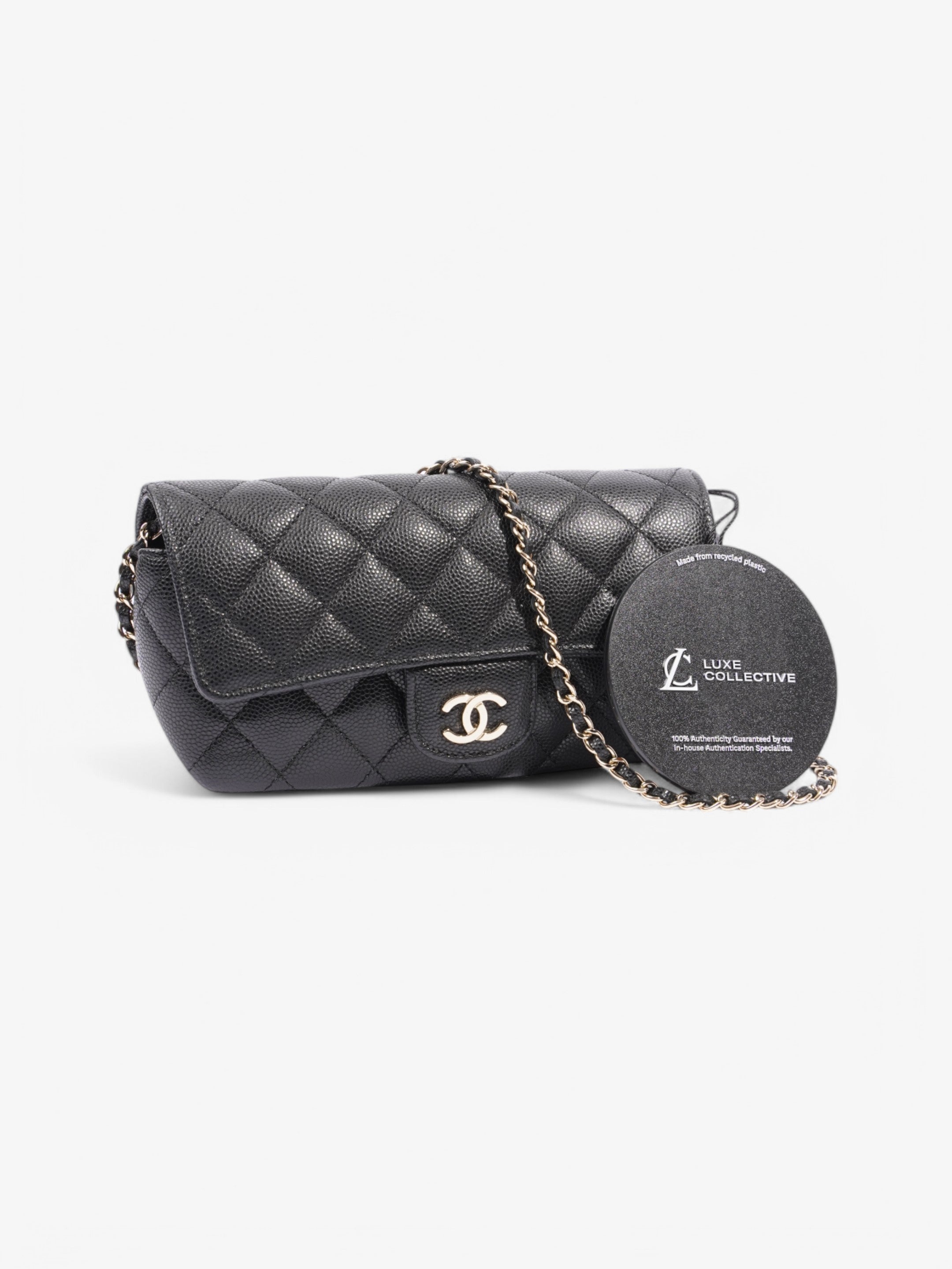 Chanel Glasses Case on chain Black Caviar Leather