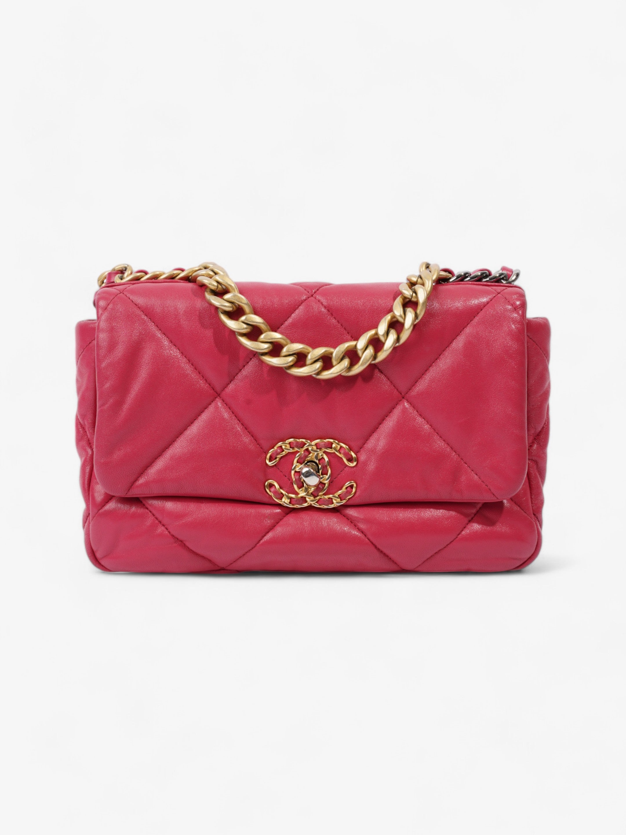 Chanel 19 Flap Hot Pink Lambskin Leather Medium