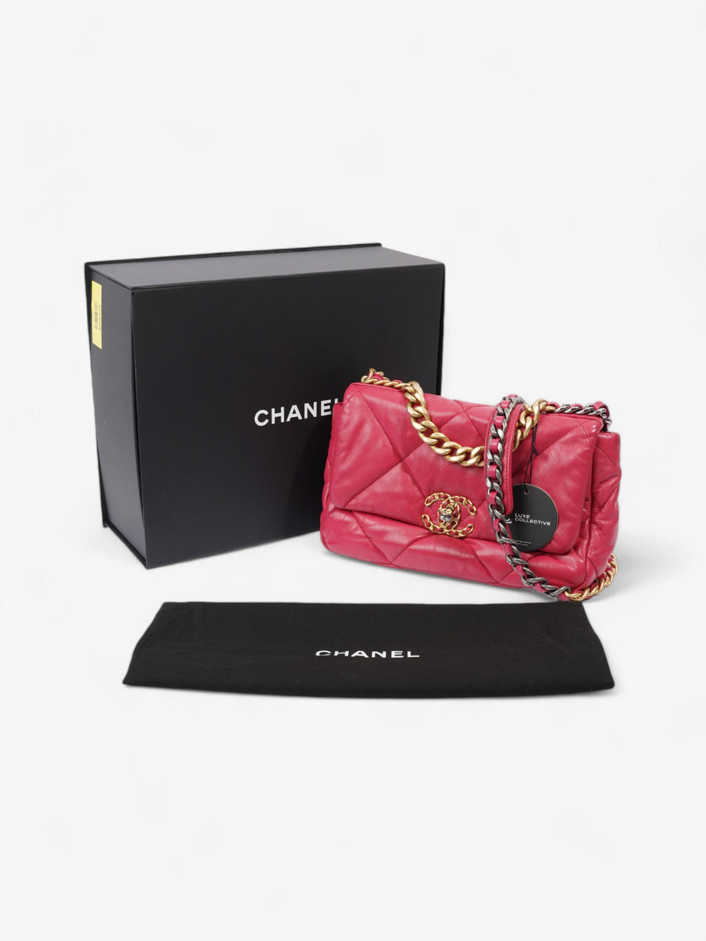 Chanel 19 Flap Hot Pink Lambskin Leather Medium