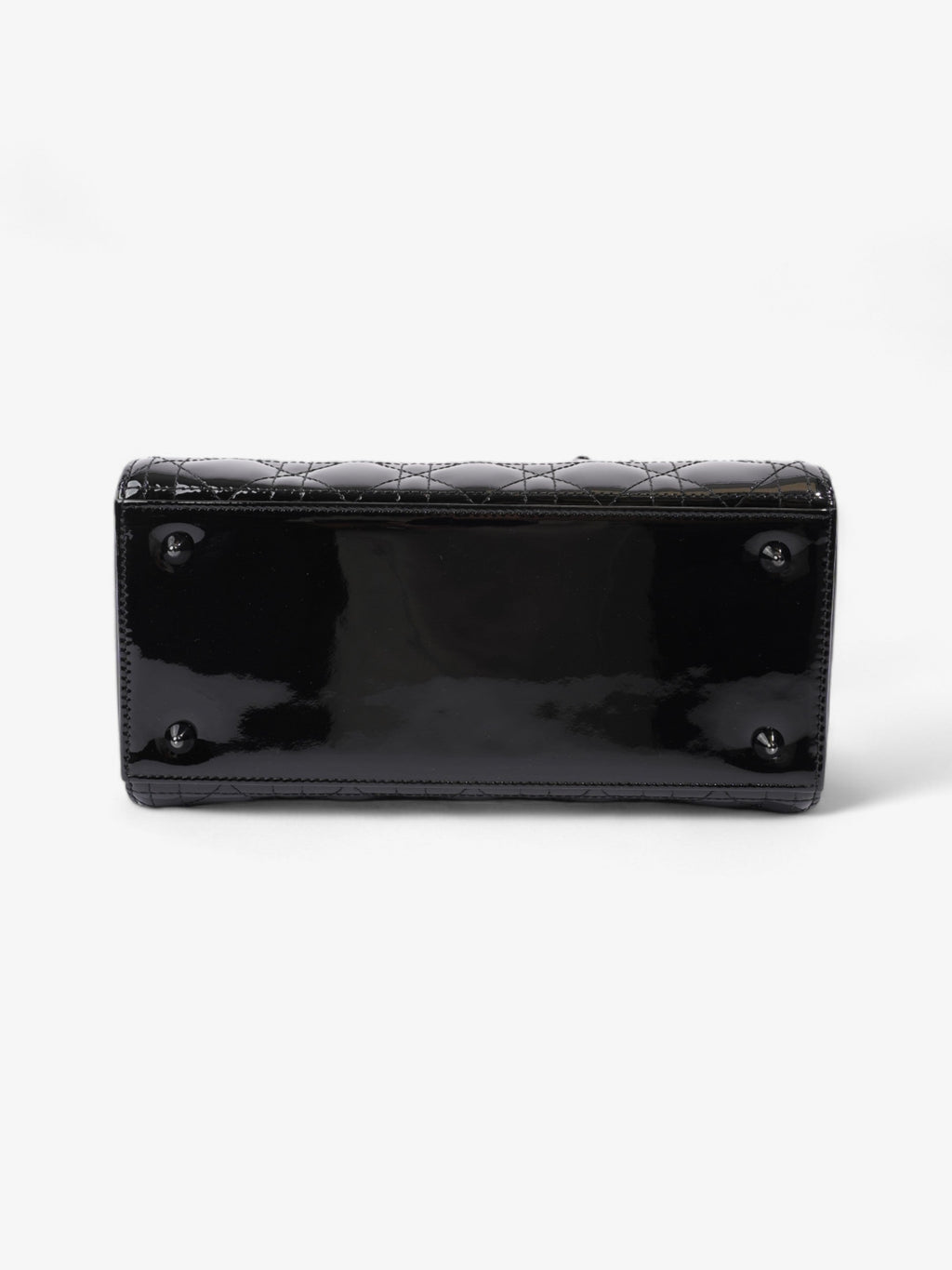 Christian Dior Lady Dior Black Patent Leather Medium