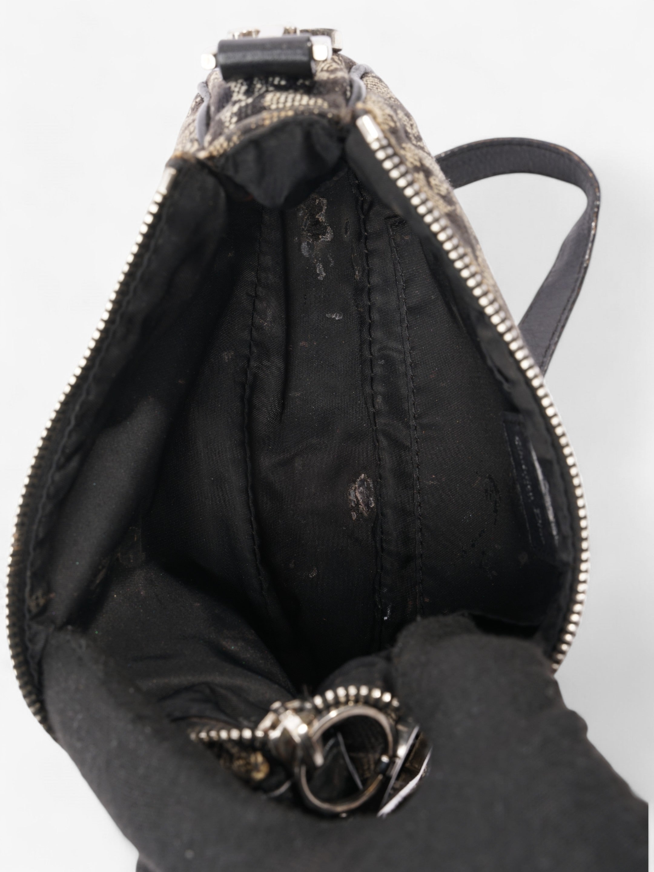 Christian Dior Logo Baguette Black Oblique Canvas