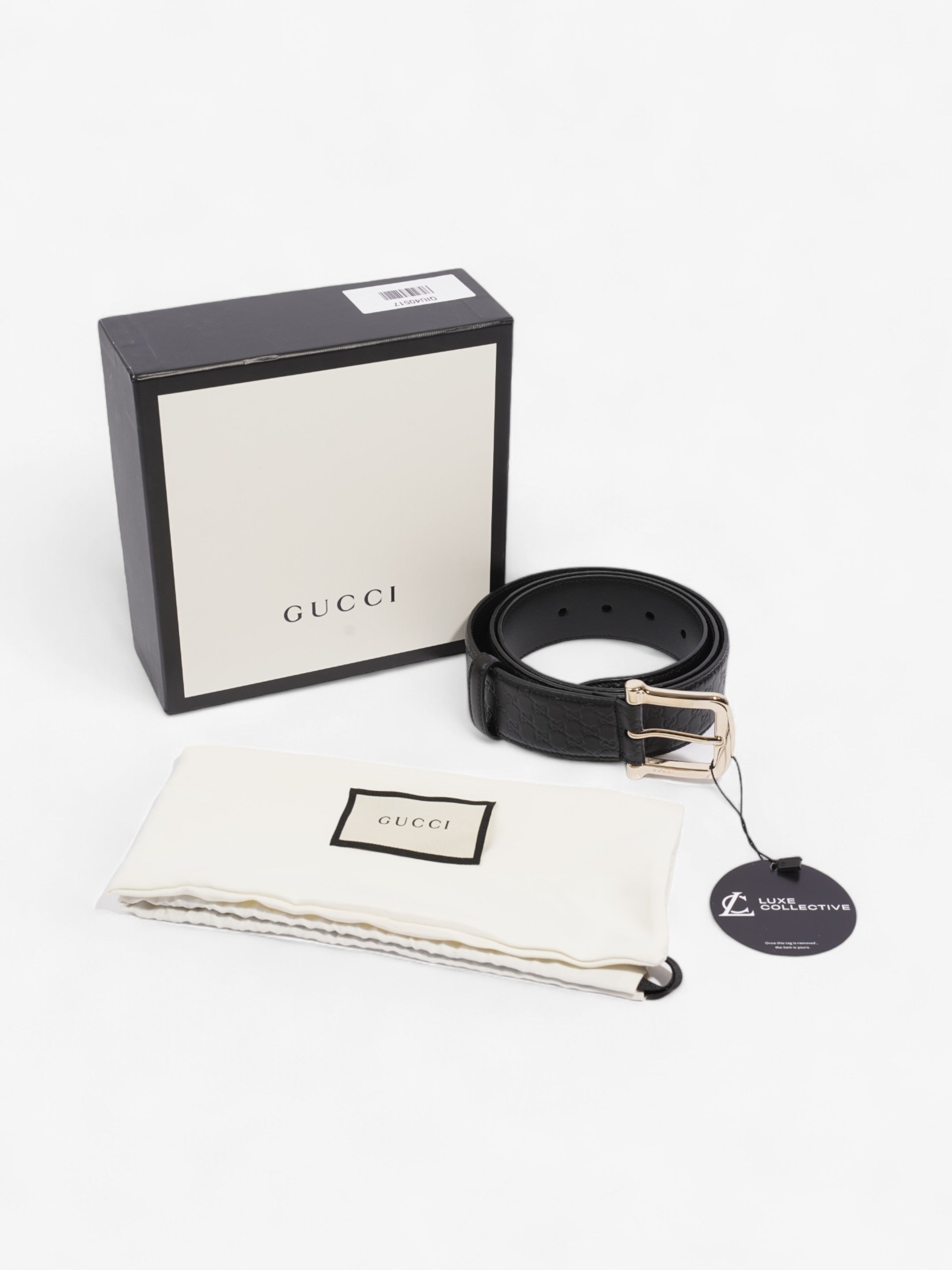Gucci Microguccissima Buckle Belt Black Leather 100cm / 40"