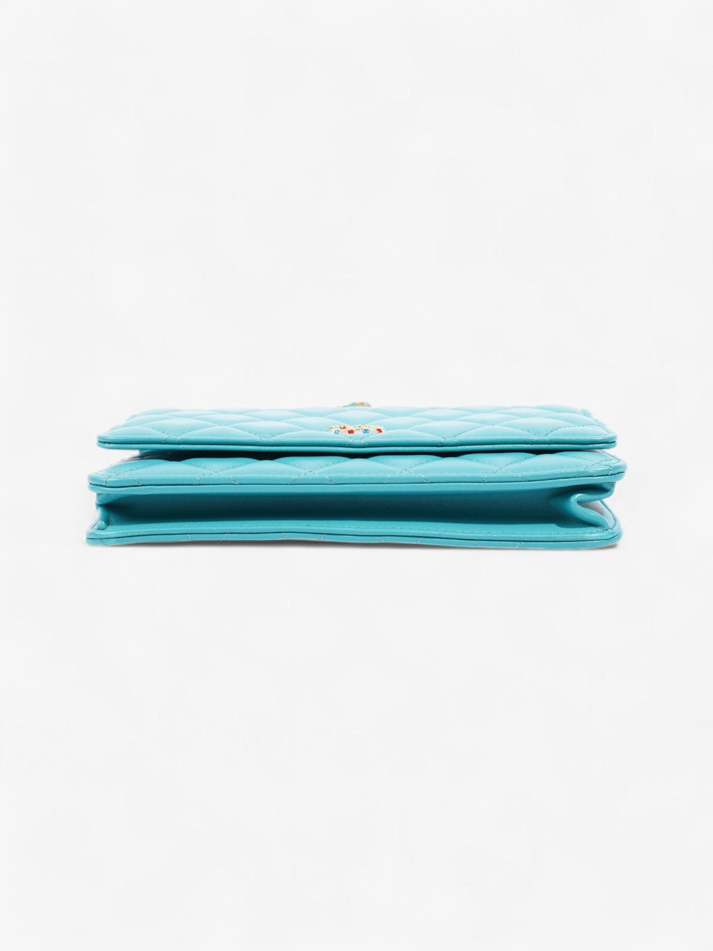 Chanel Classic Wallet on Chain Turquoise Blue  Lambskin Leather