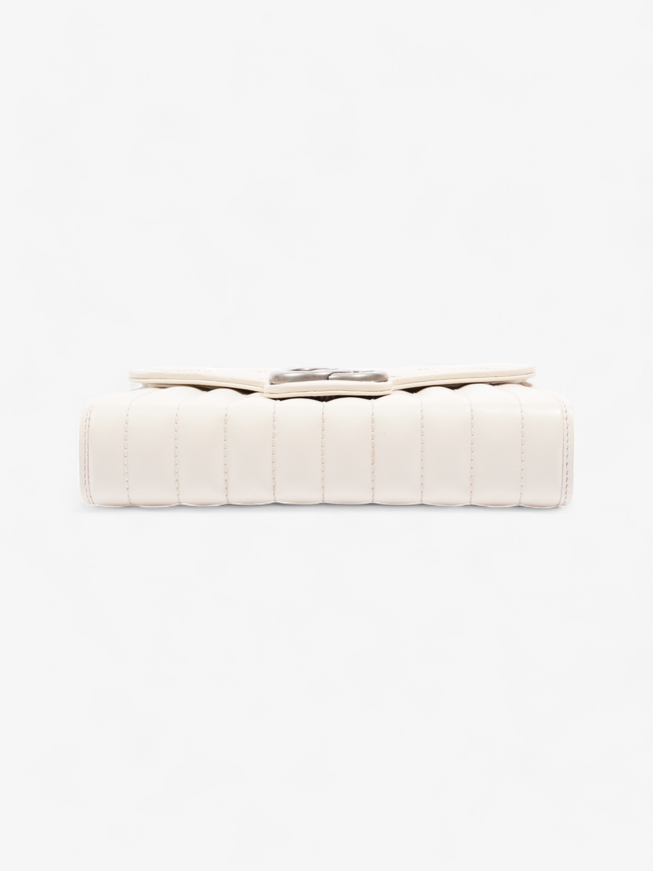 Gucci GG Marmont Chain Wallet White Matelasse Leather