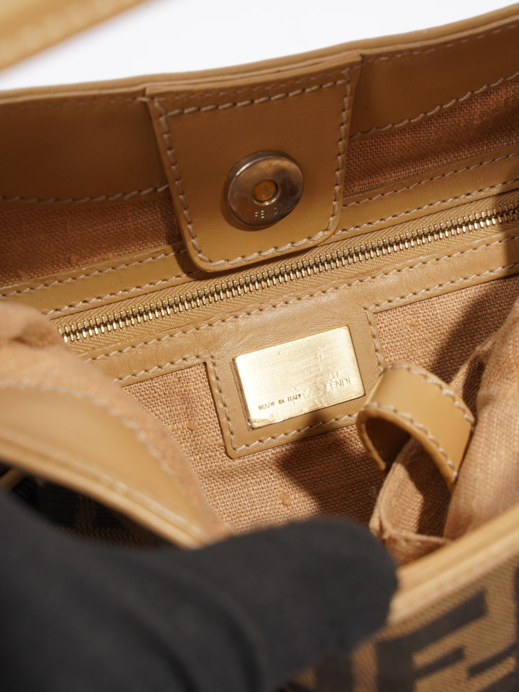 Fendi Zucca Tobacco Hobo Brown  Canvas