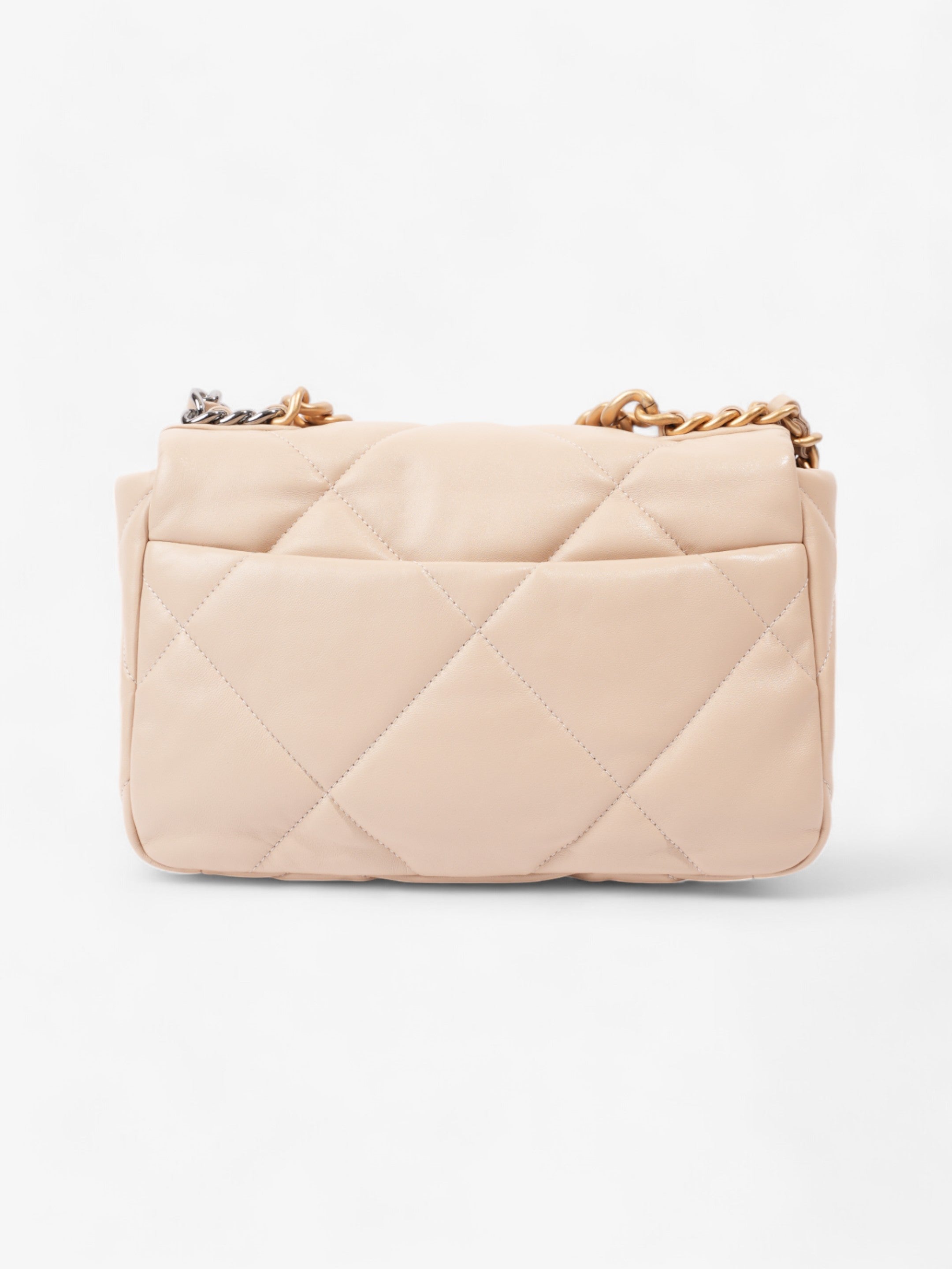 Chanel 19 Flap Beige Lambskin Leather Medium