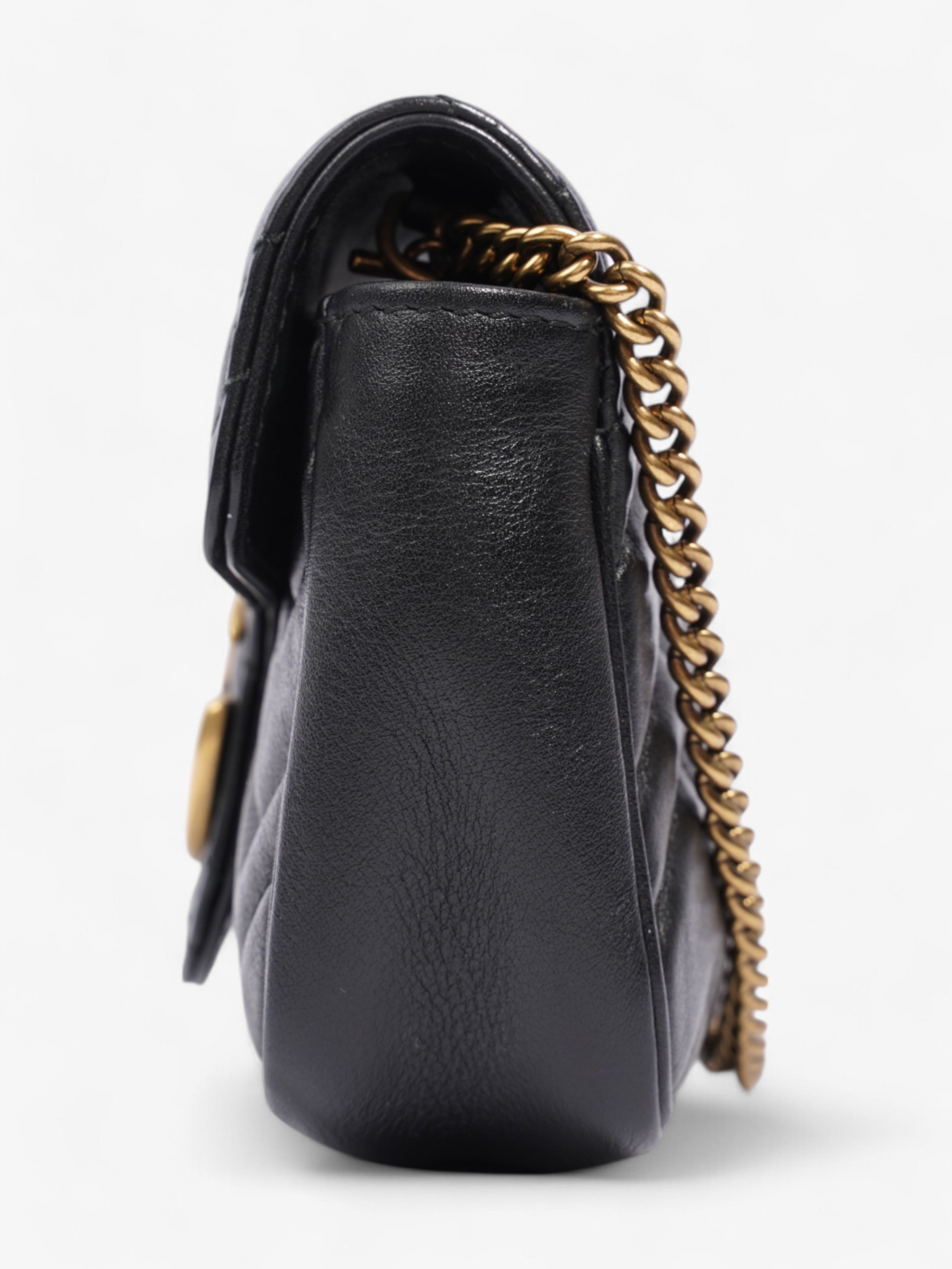 Gucci GG Marmont Black Matelasse Leather Super Mini