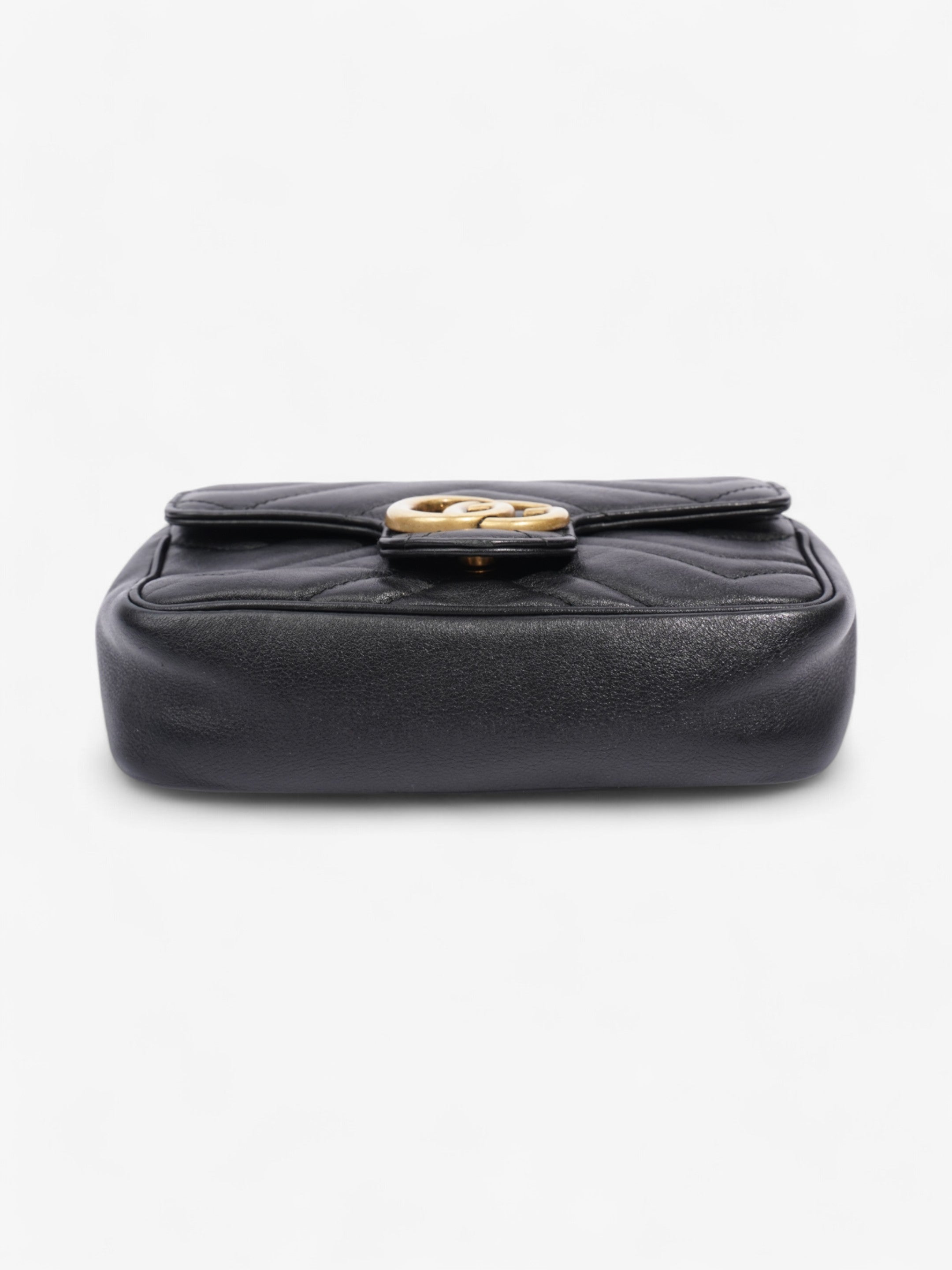 Gucci GG Marmont Black Matelasse Leather Super Mini
