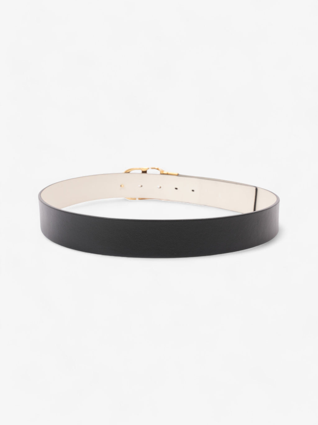Christian Dior 30 Montaigne Reversible Belt White / Black / Gold Leather 106cm