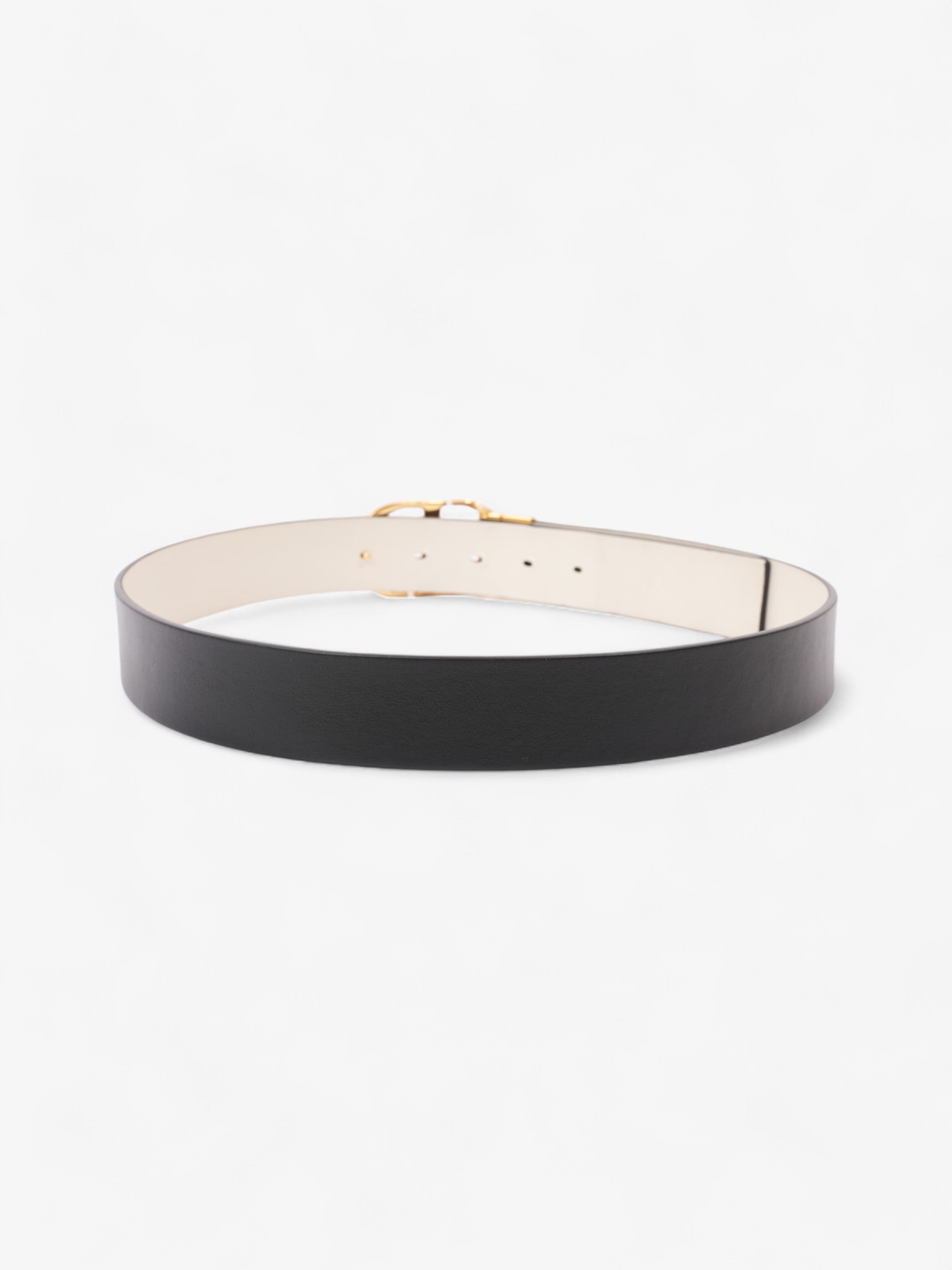 Christian Dior 30 Montaigne Reversible Belt White / Black / Gold Leather 106cm