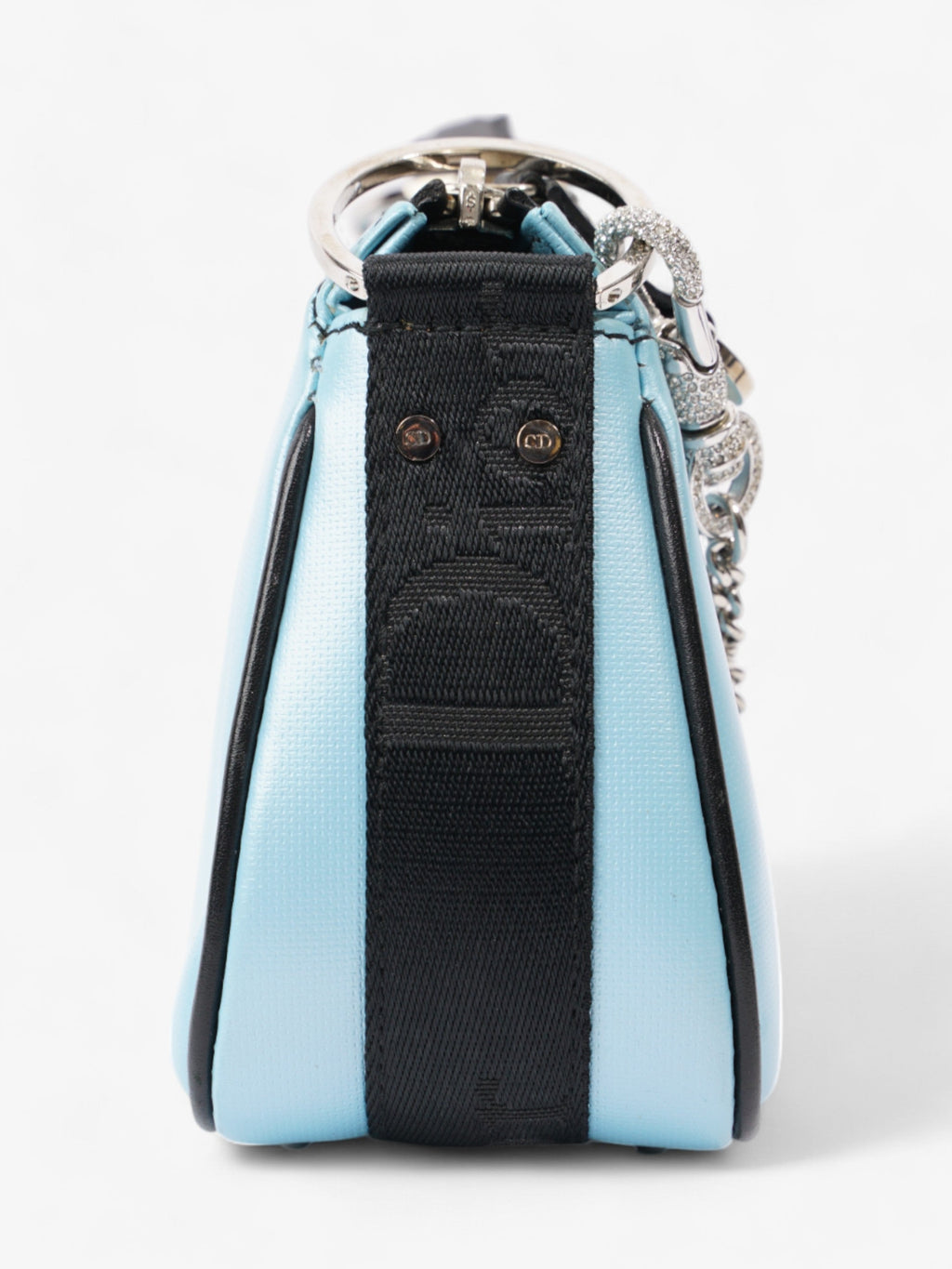 Christian Dior Hardcore Bag Light Blue / Black Coated Canvas Mini