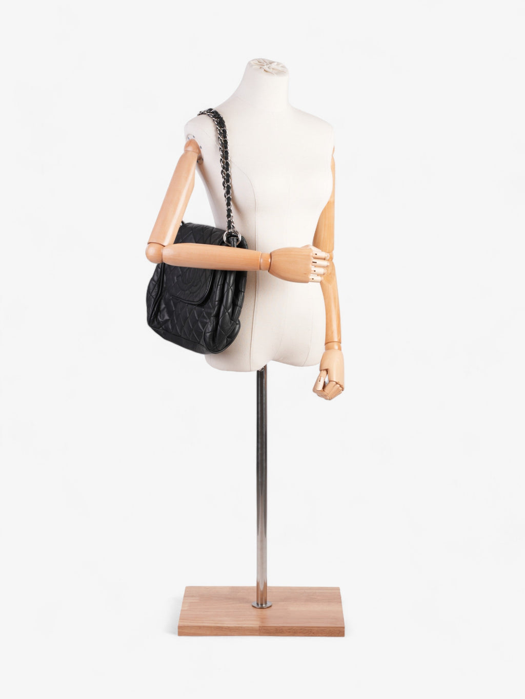 Chanel CC Accordion Flap Black Caviar Leather
