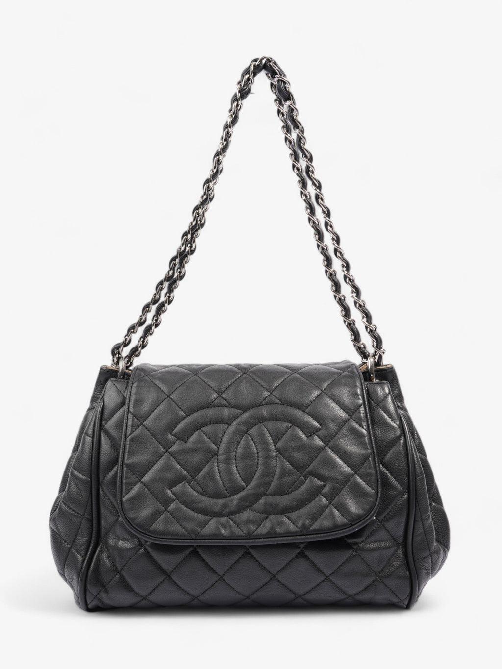 Chanel CC Accordion Flap Black Caviar Leather