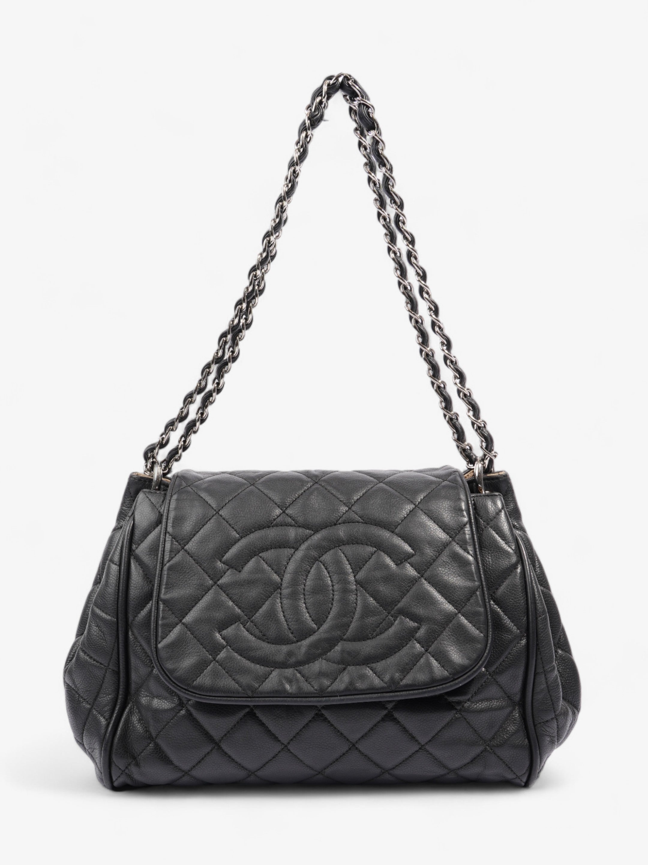 Chanel CC Accordion Flap Black Caviar Leather