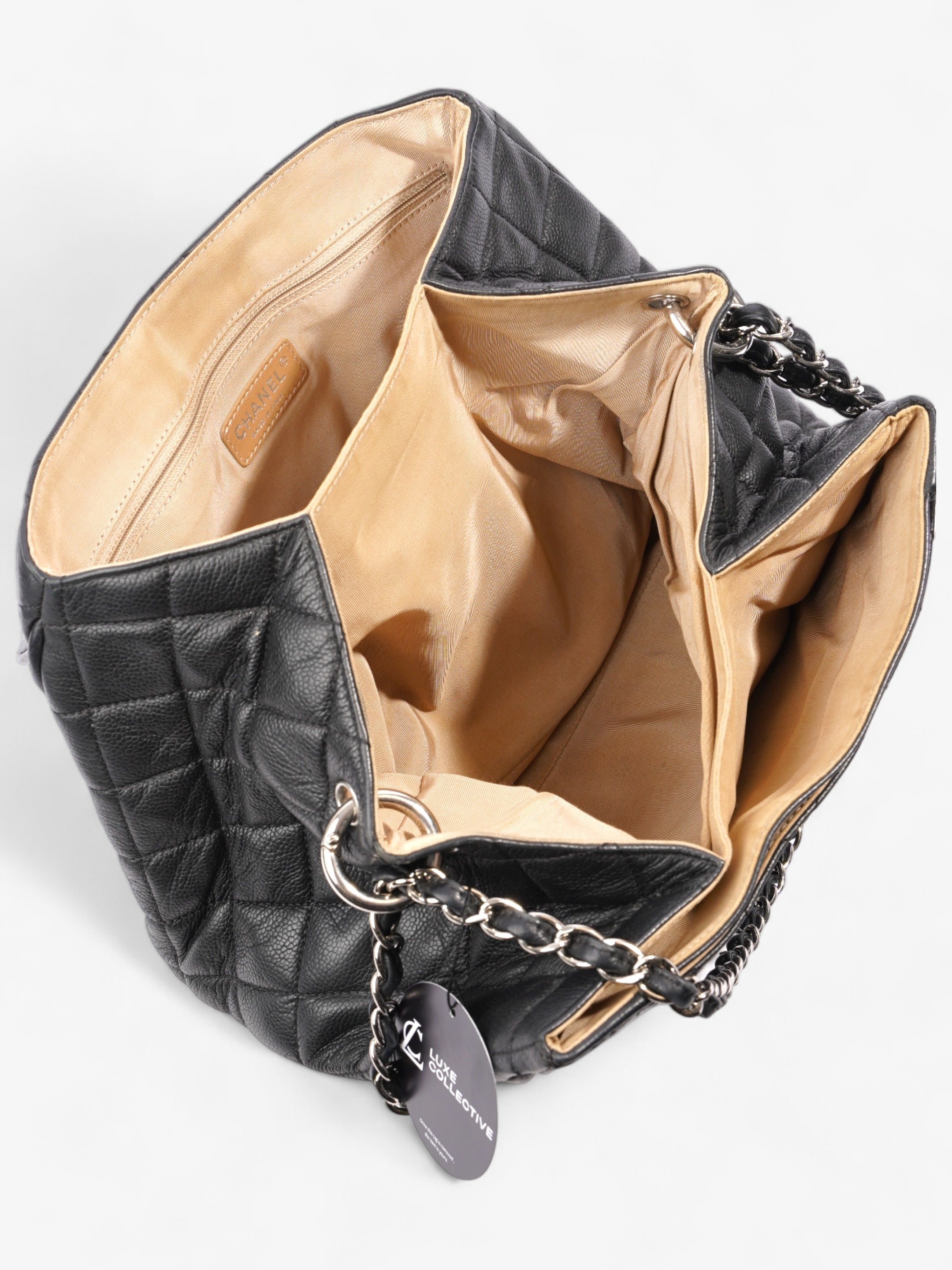 Chanel CC Accordion Flap Black Caviar Leather