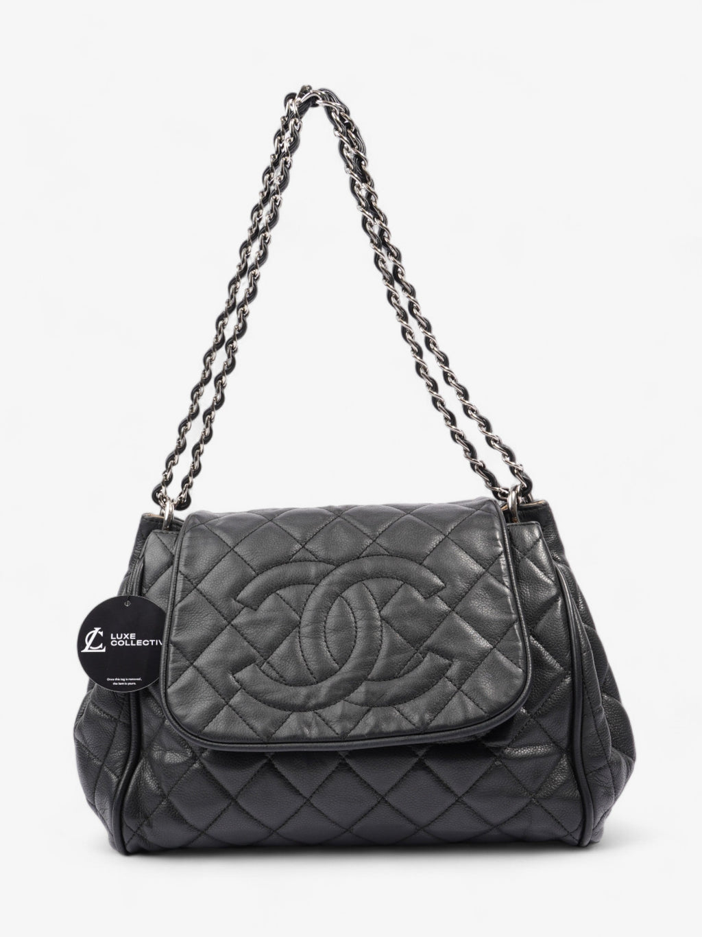 Chanel CC Accordion Flap Black Caviar Leather