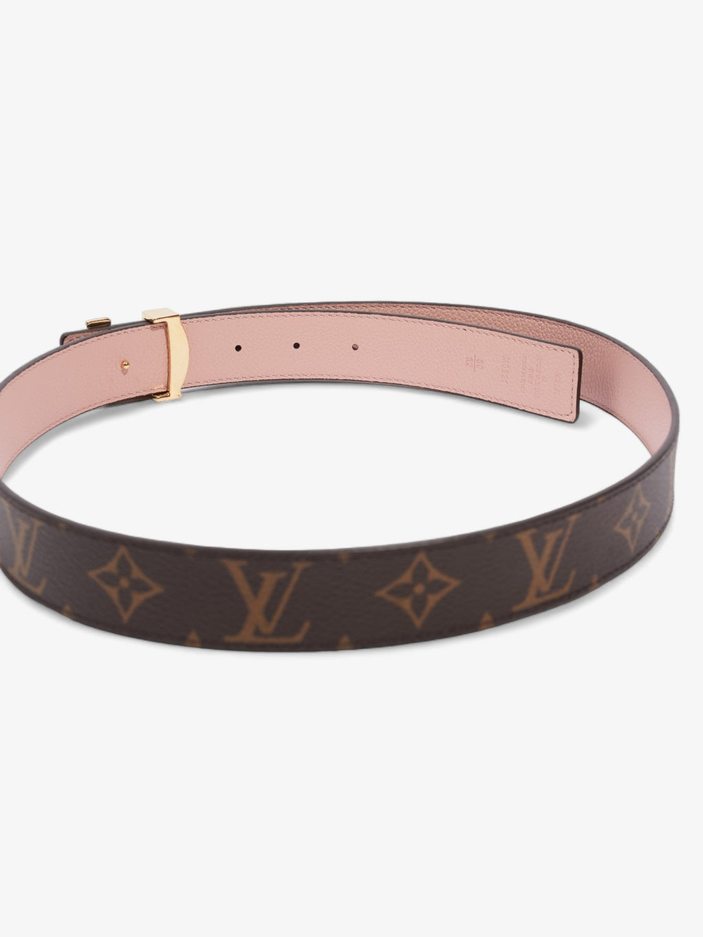 Louis Vuitton LV Initiales Reversible Belt Pink / Monogram Coated Canvas 80cm / 32"
