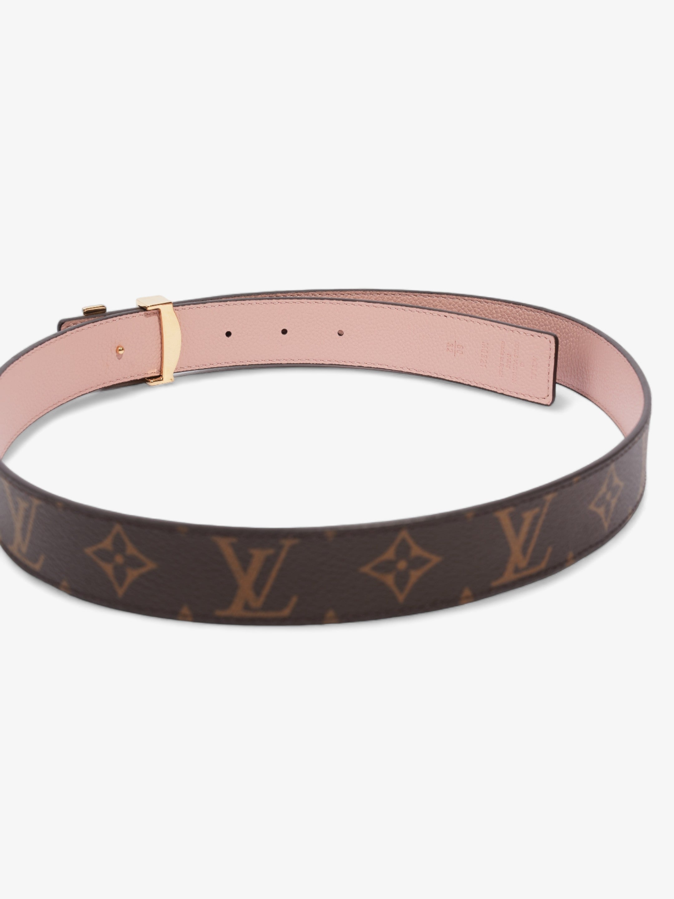 Louis Vuitton LV Initiales Reversible Belt Pink / Monogram Coated Canvas 80cm / 32"