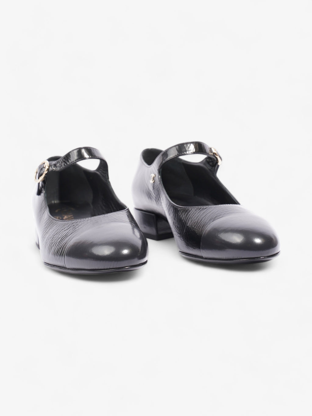 Chanel Chanel Mary Jane Pumps Black / Gold Leather EU 36.5 UK 3.5
