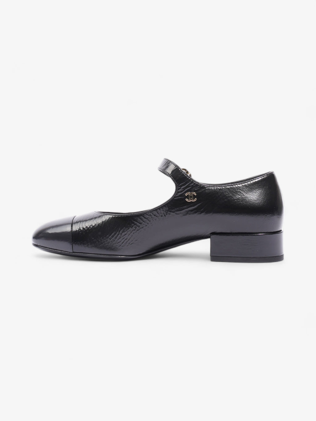 Chanel Chanel Mary Jane Pumps Black / Gold Leather EU 36.5 UK 3.5