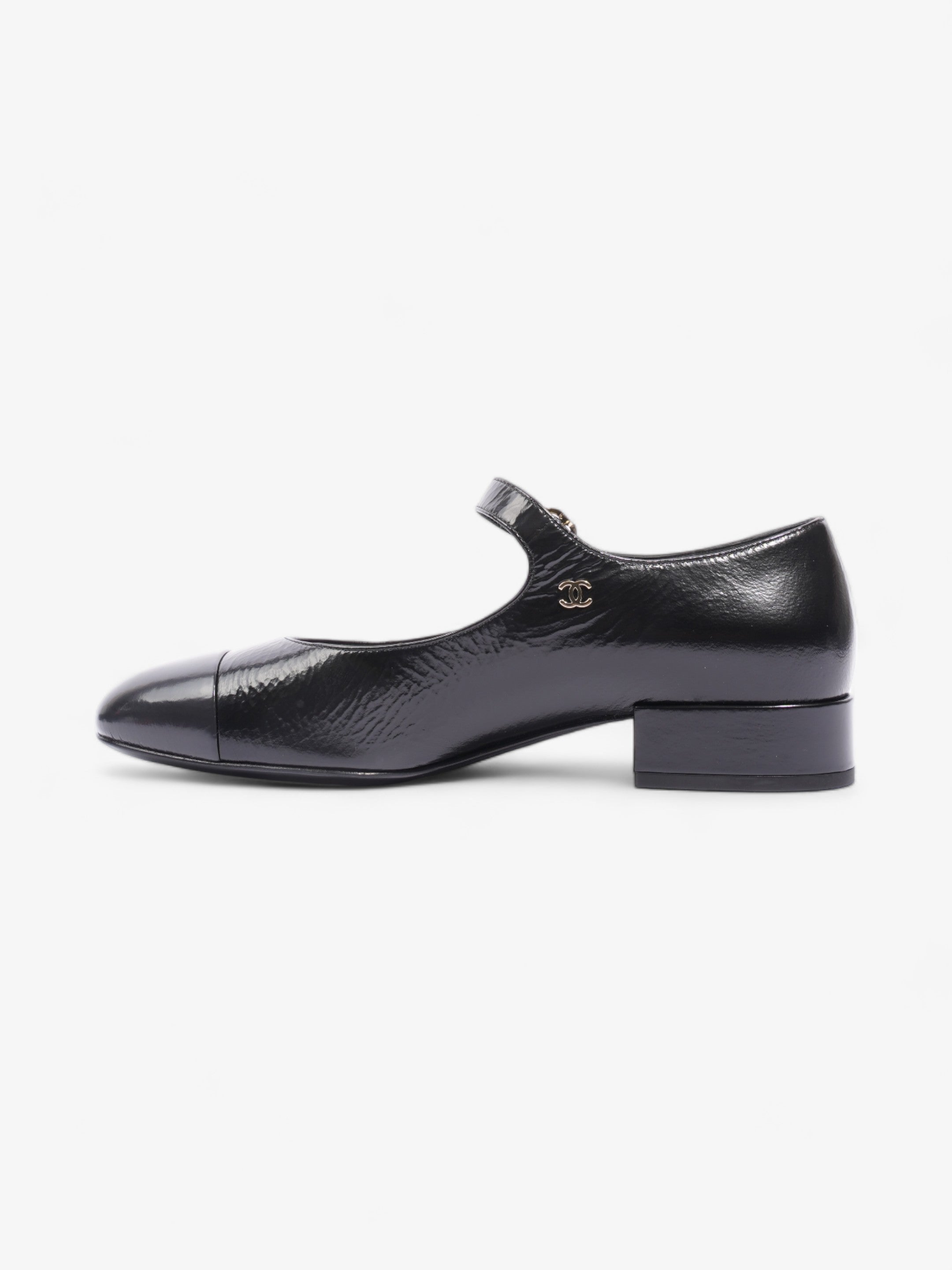 Chanel Chanel Mary Jane Pumps Black / Gold Leather EU 36.5 UK 3.5