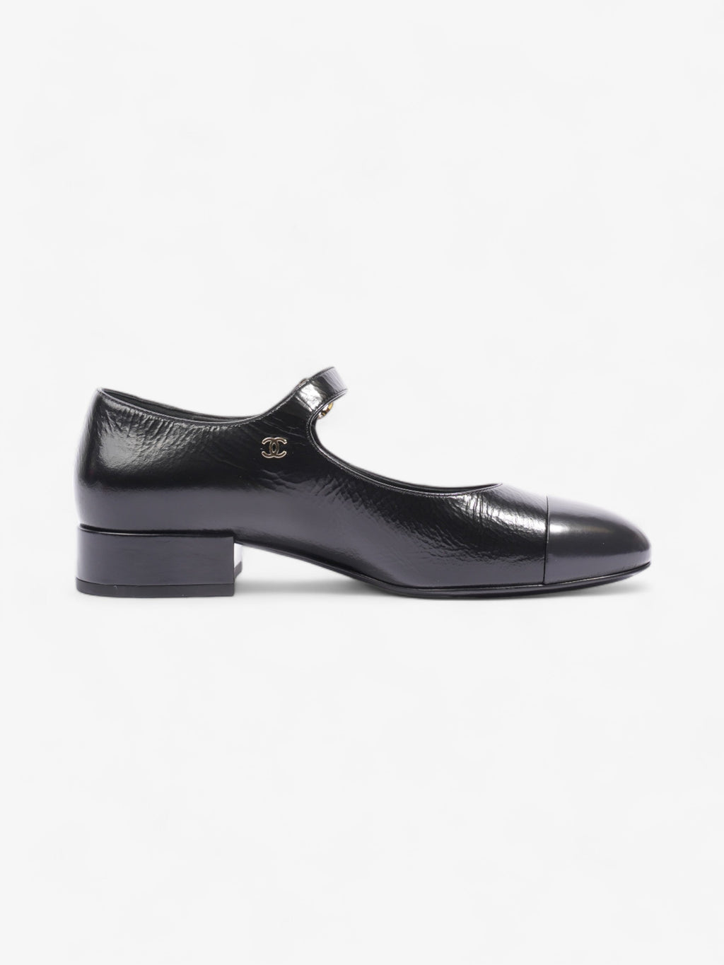 Chanel Chanel Mary Jane Pumps Black / Gold Leather EU 36.5 UK 3.5