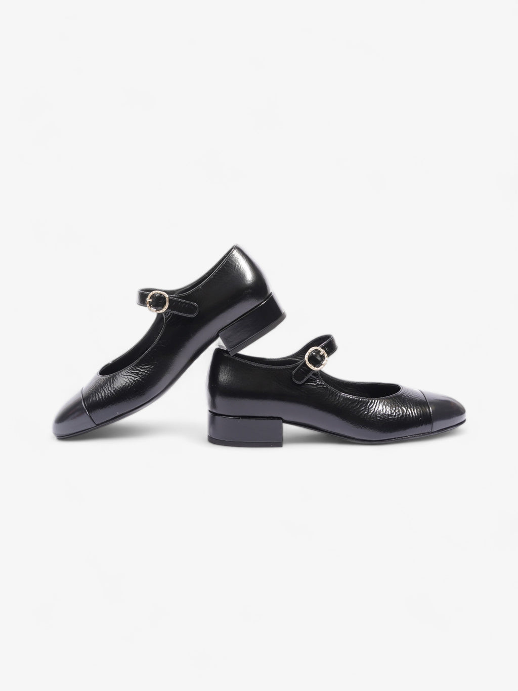 Chanel Chanel Mary Jane Pumps Black / Gold Leather EU 36.5 UK 3.5