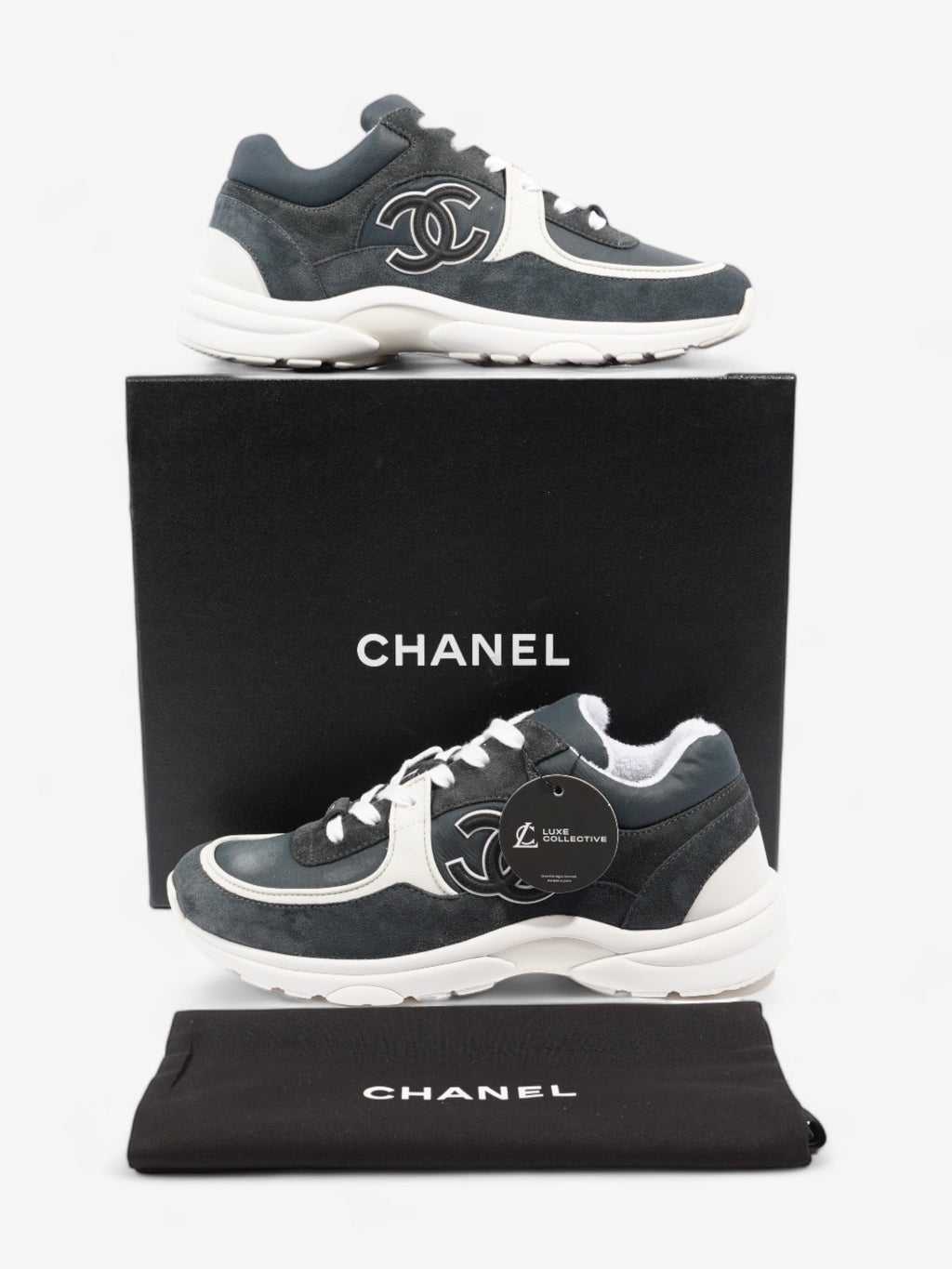 Chanel CC Trainer Black / White Suede EU 39.5 UK 6.5