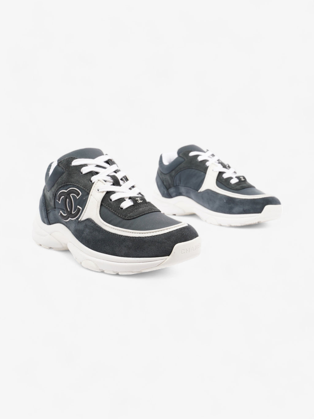 Chanel CC Trainer Black / White Suede EU 39.5 UK 6.5