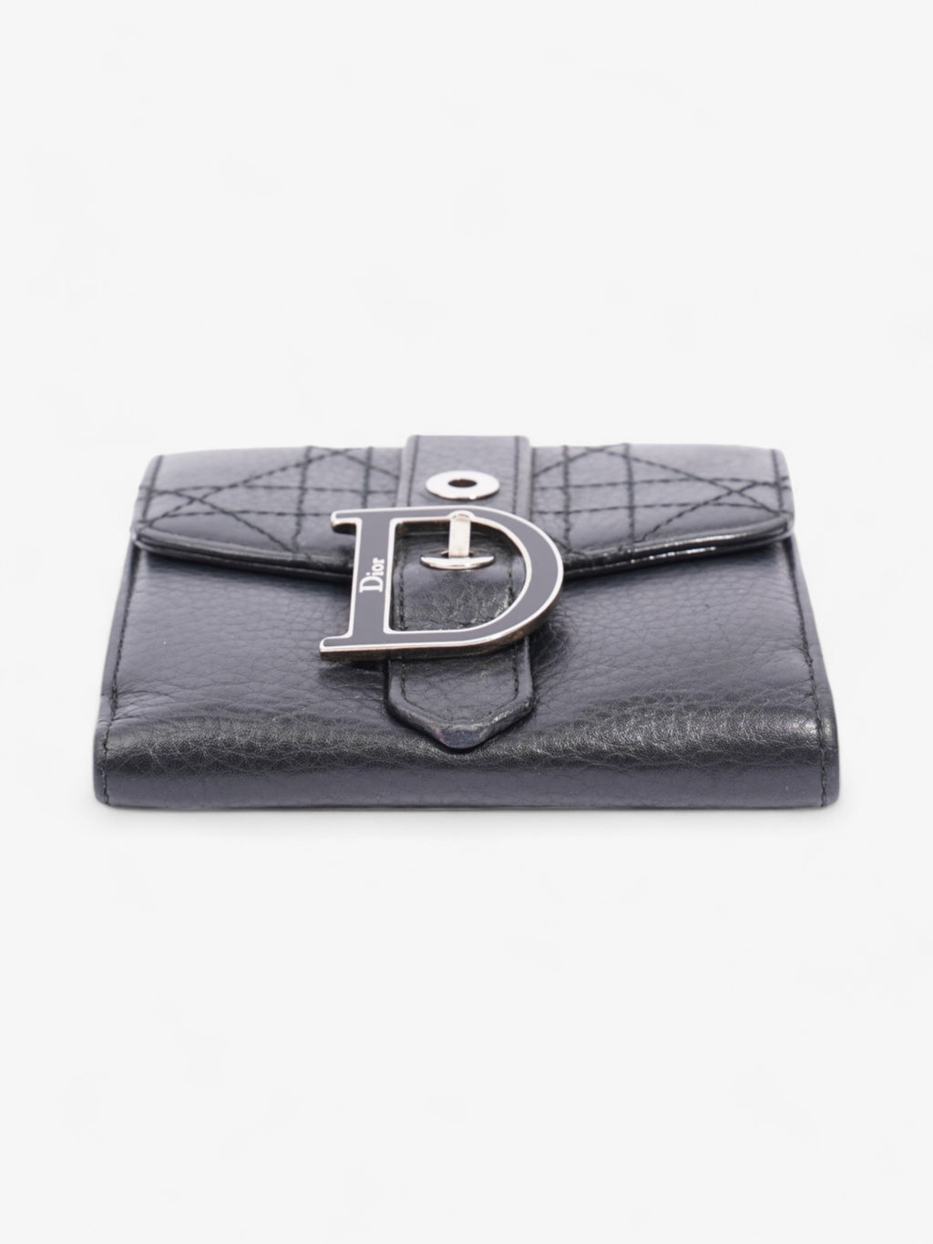 Christian Dior D Charm Purse Black Leather