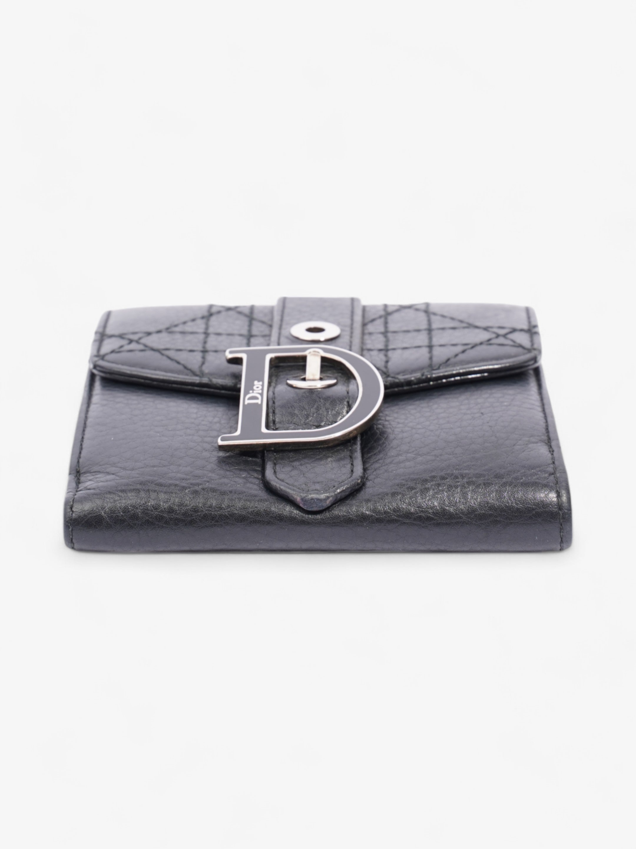 Christian Dior D Charm Purse Black Leather