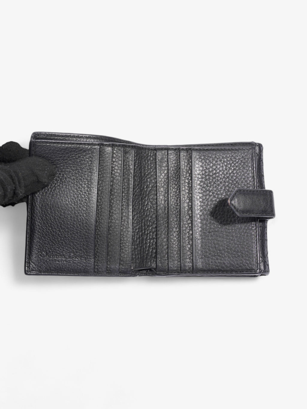 Christian Dior D Charm Purse Black Leather