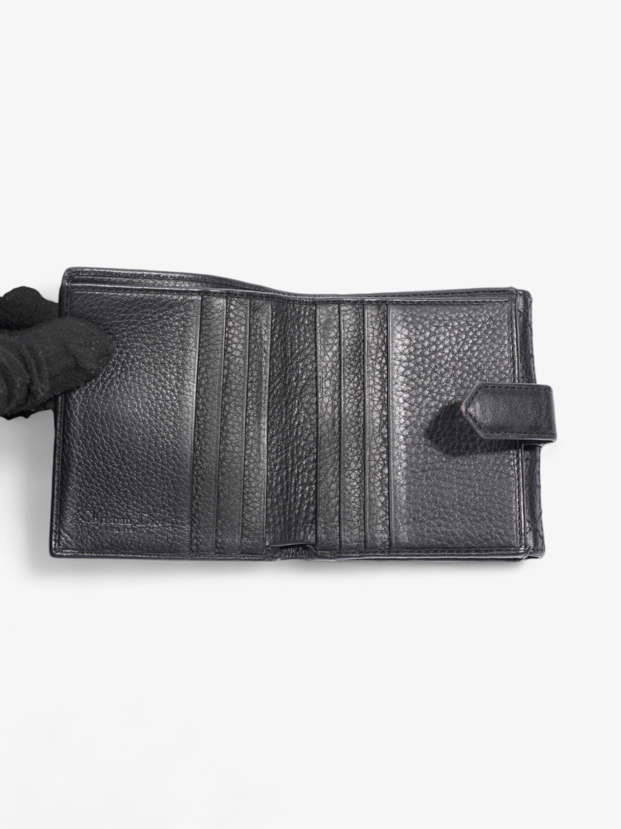 Christian Dior D Charm Purse Black Leather
