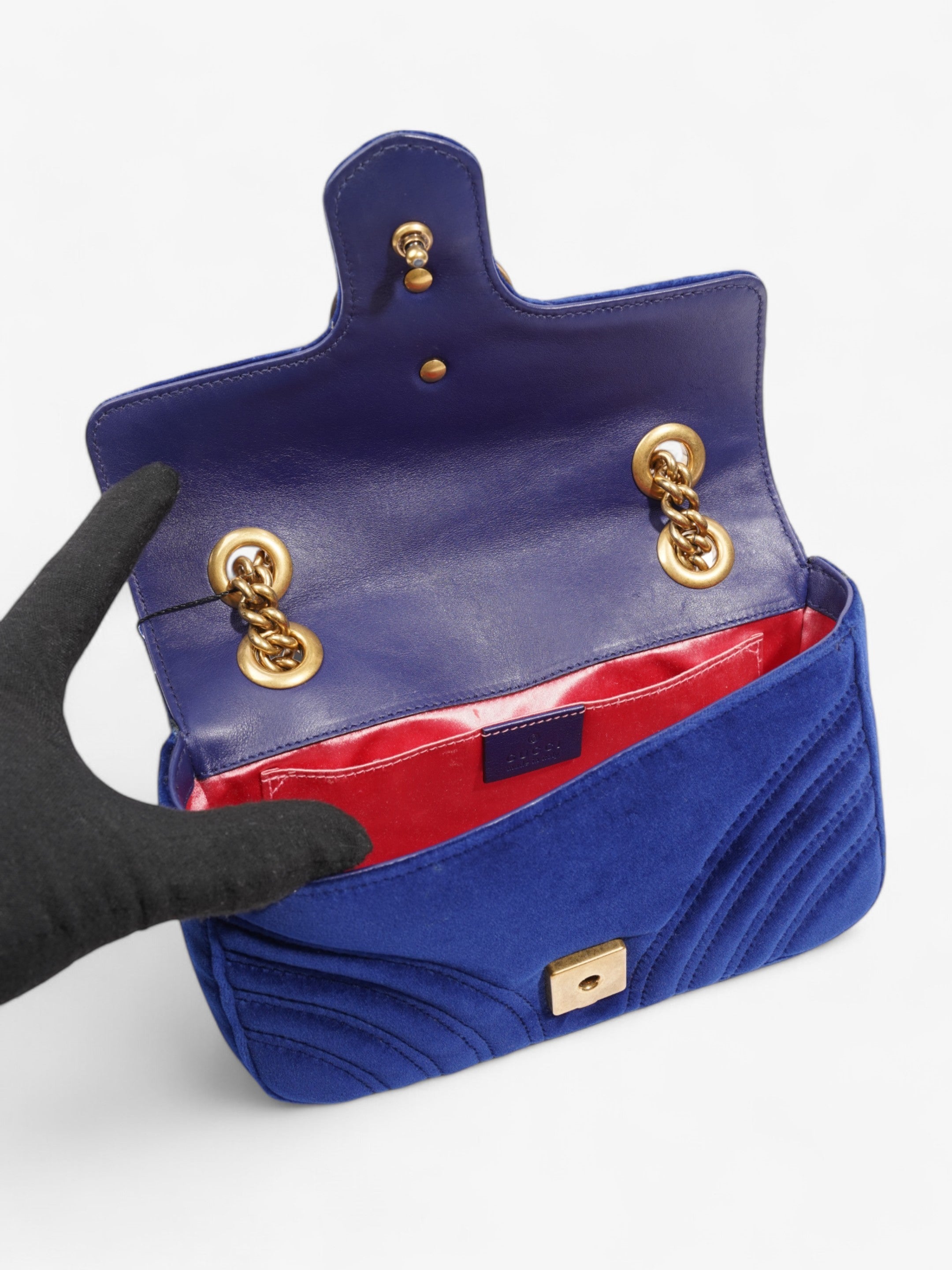 Gucci GG Marmont Blue Velvet Mini