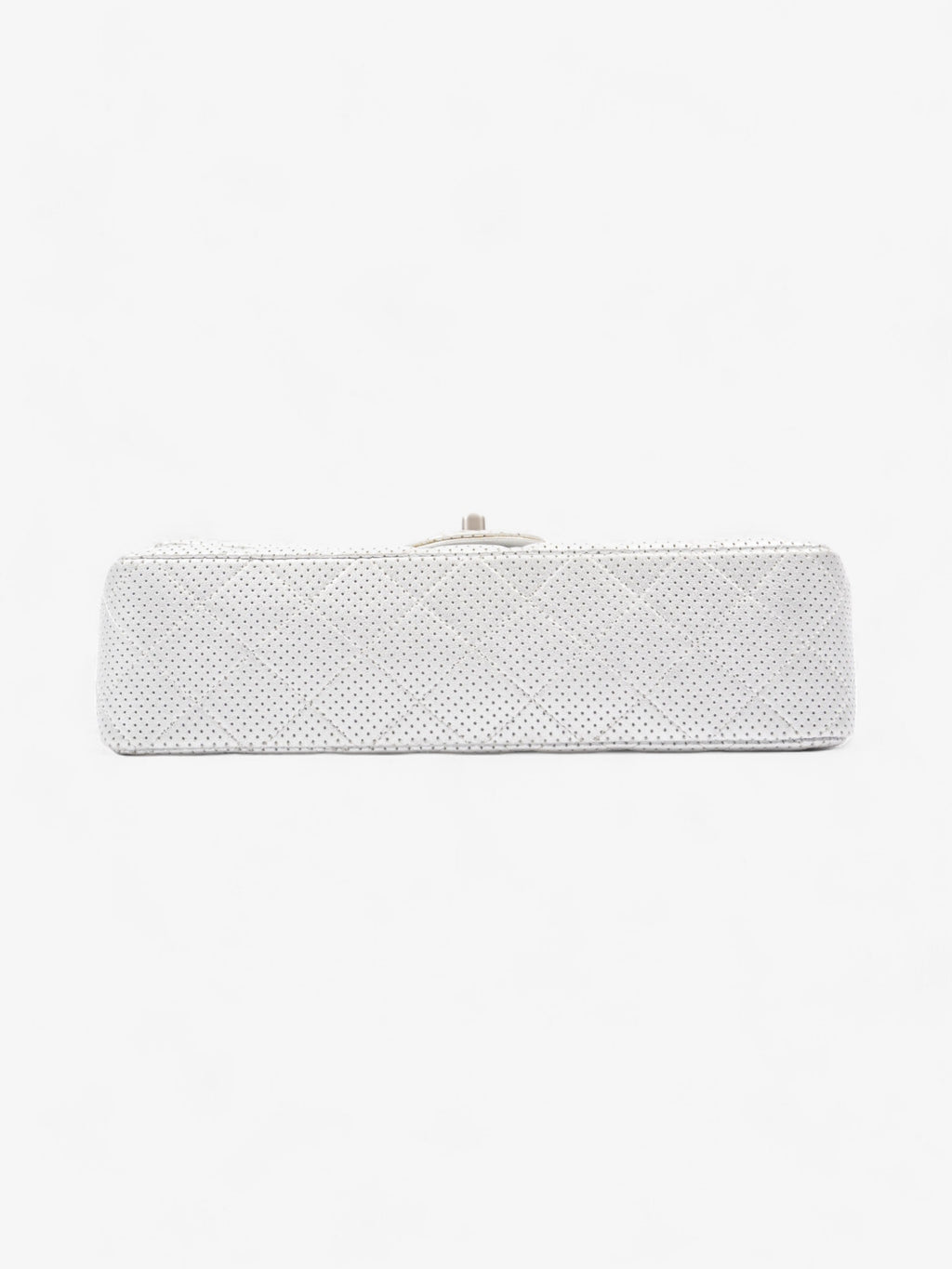 Chanel Classic Double Flap Silver Calfskin Leather Medium