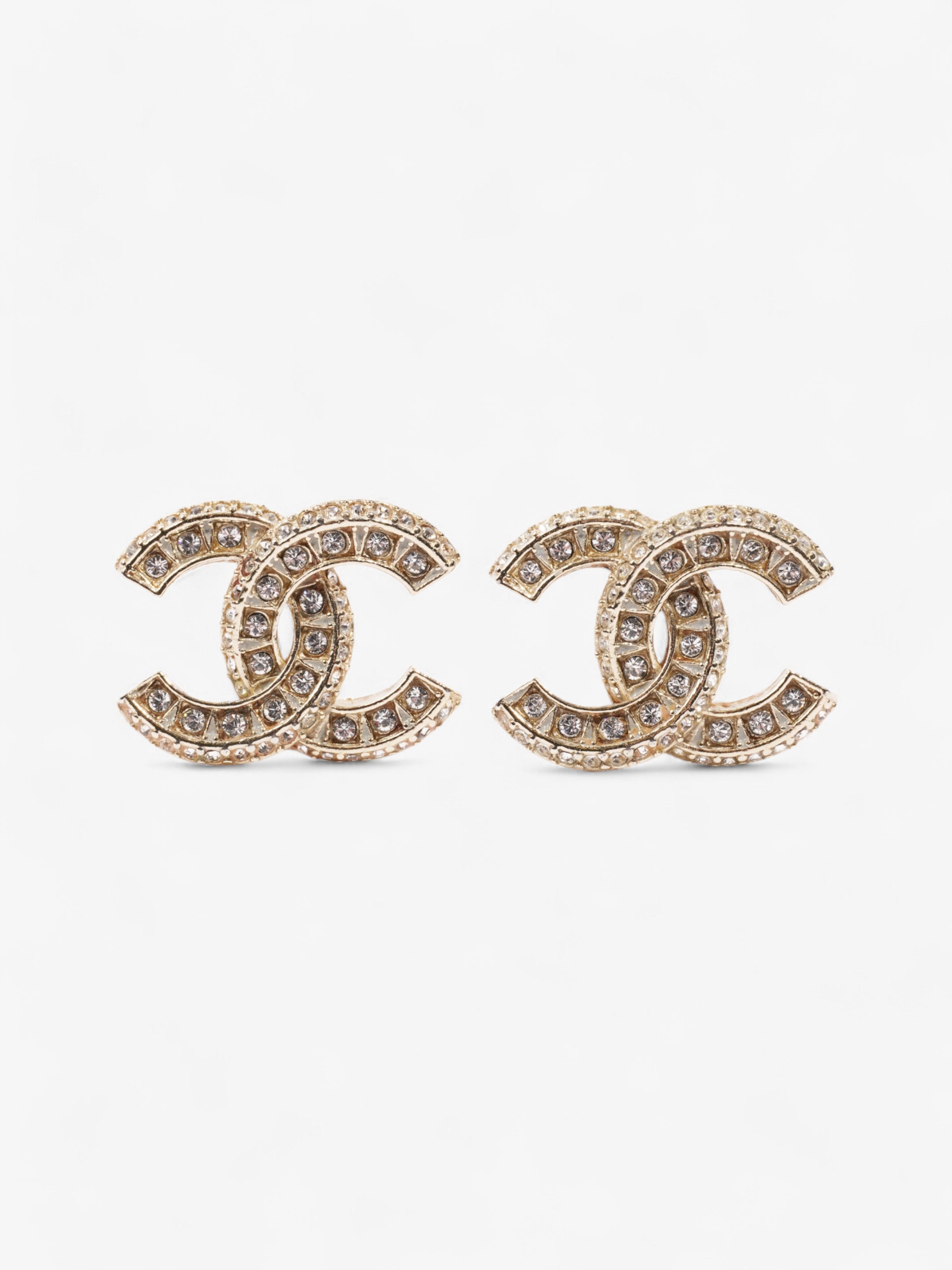 Chanel CC Earrings Gold Base Metal