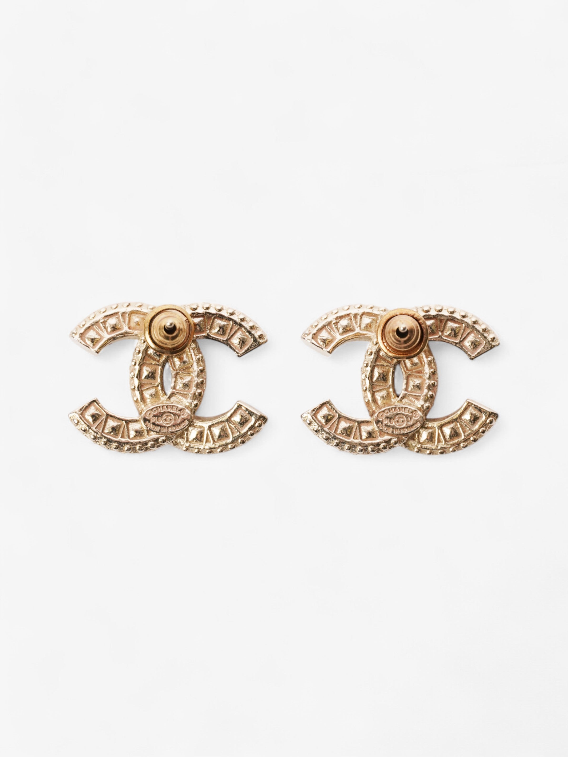 Chanel CC Earrings Gold Base Metal