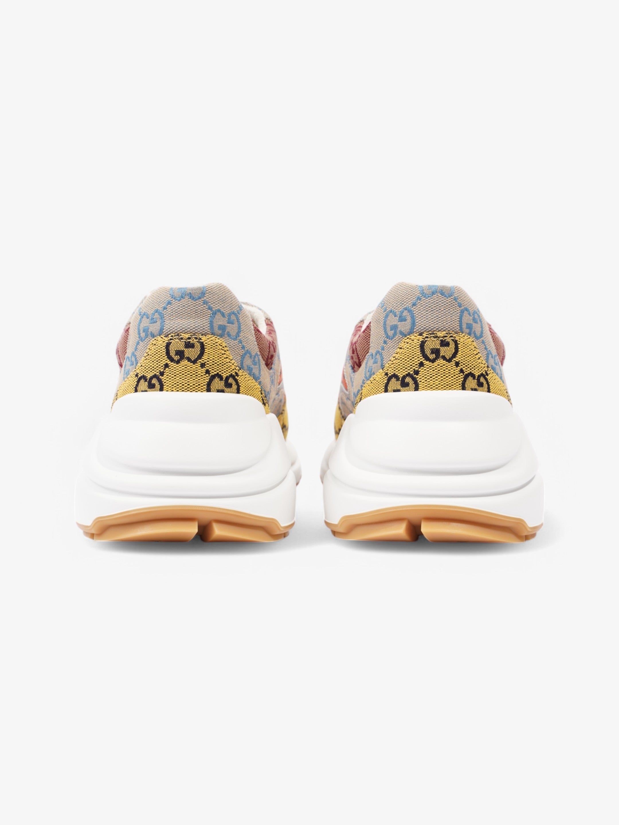 Gucci Rhyton Sneakers Orange / Yellow / White Canvas EU 42 UK 8