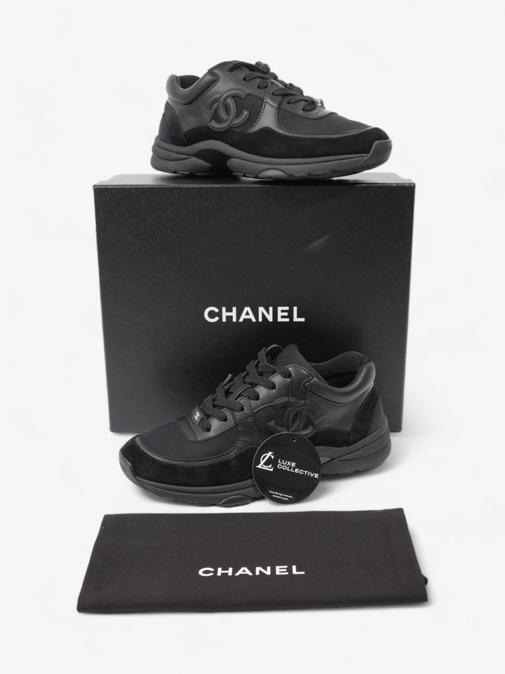 Chanel CC Runner Black Leather EU 37.5 UK 4.5