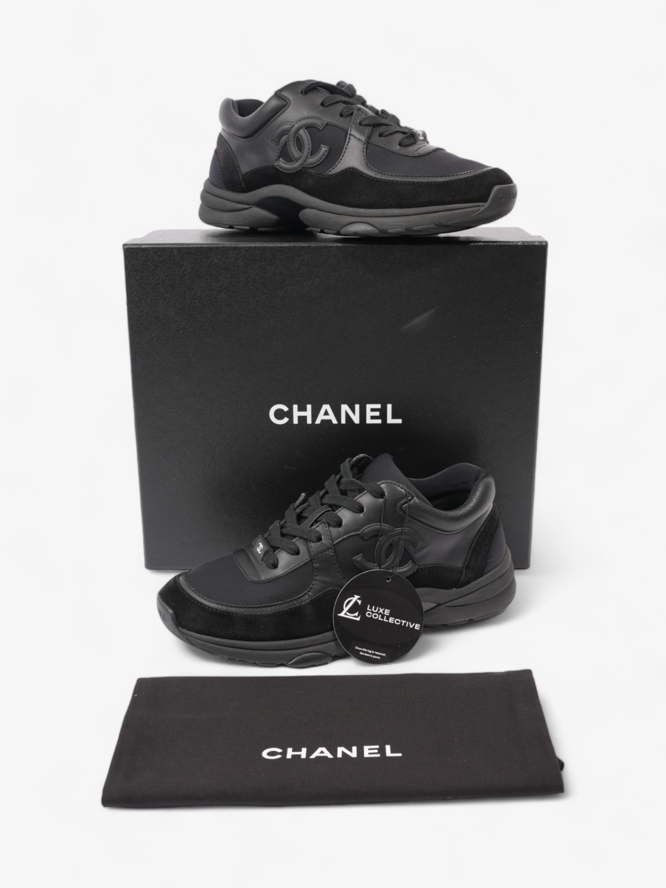 Chanel CC Runner Black Leather EU 37.5 UK 4.5